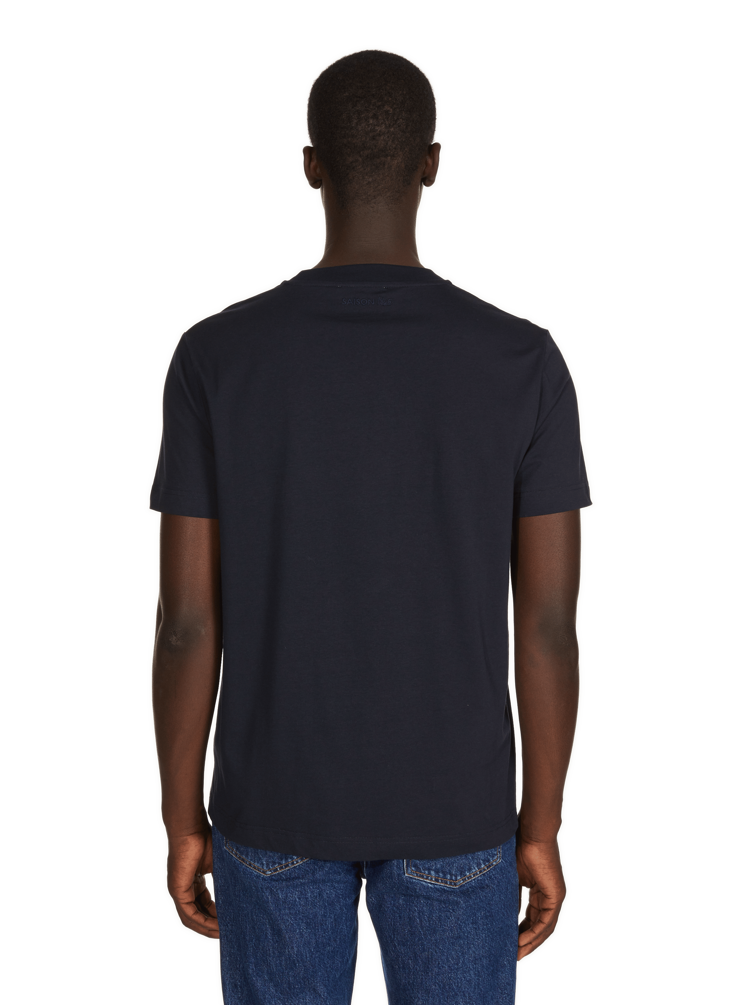 T-shirt Baff col rond en coton Bleu