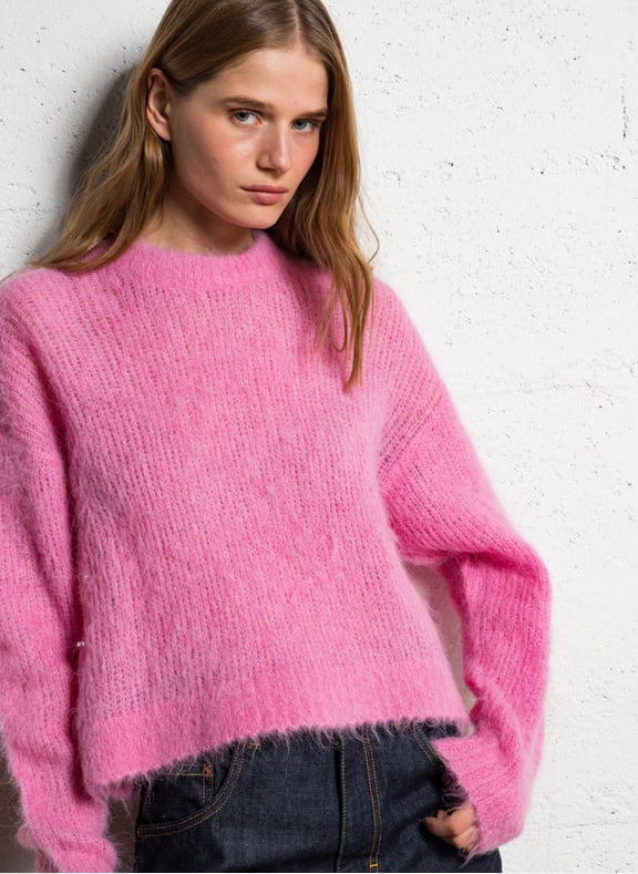 Pull rayé en laine mélangée bymi Rose by AMERICAN VINTAGE AMERICAN VINTAGE Pull rayé en laine mélangée bymi Rose