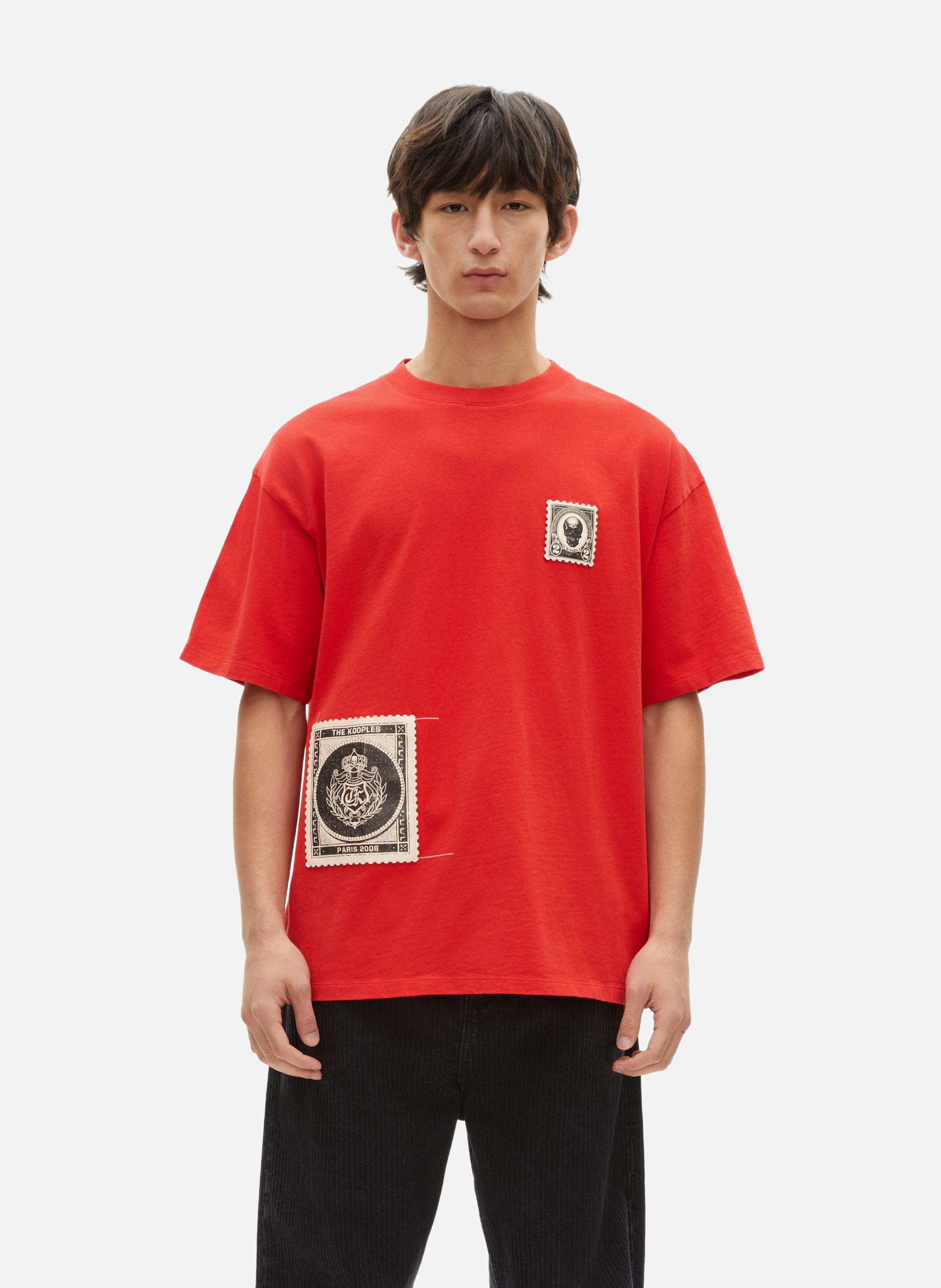 THE KOOPLES T-shirt avec patchs Rouge