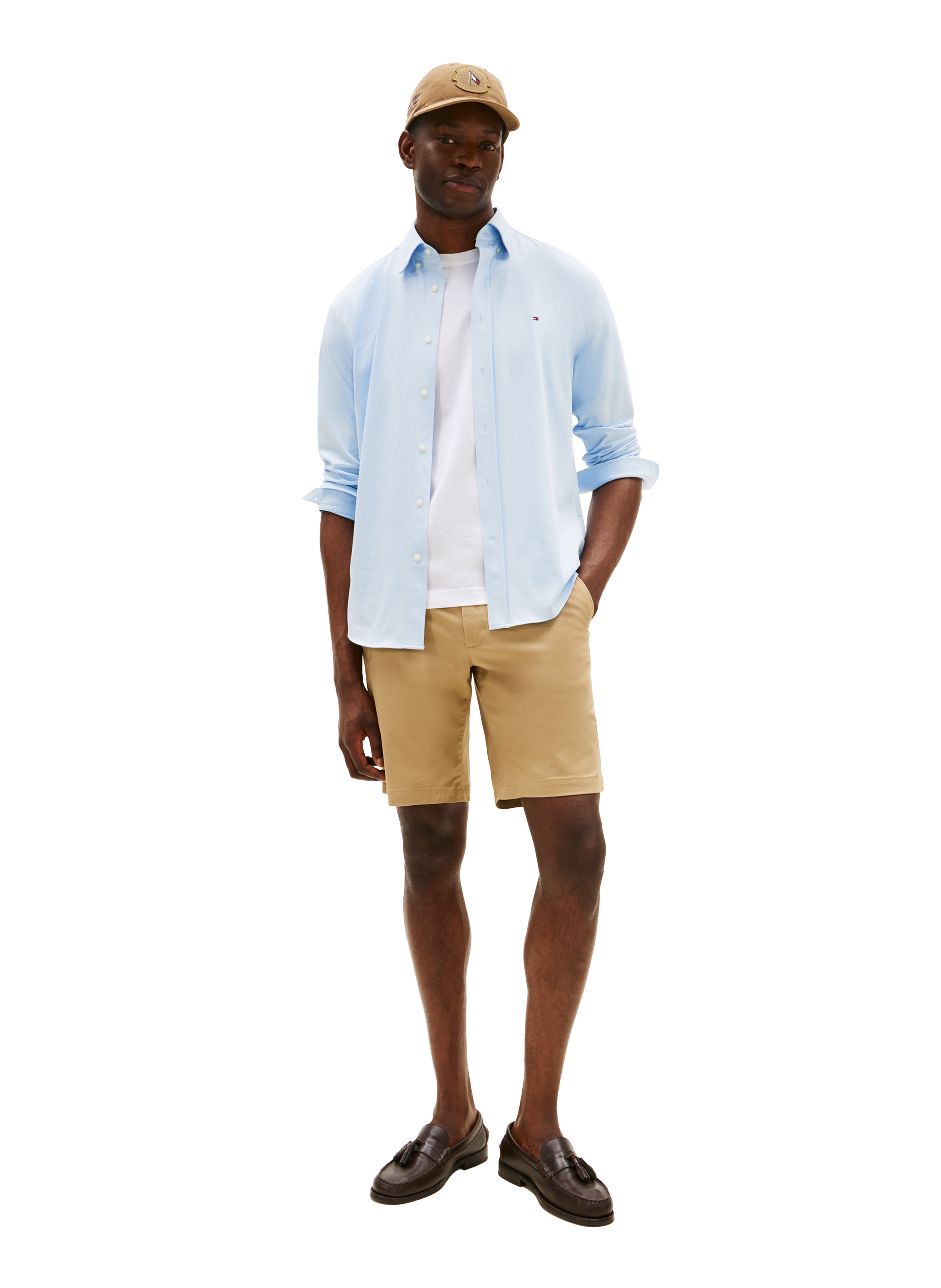 Straight cotton blend Shirt TOMMY HILFIGER Blue