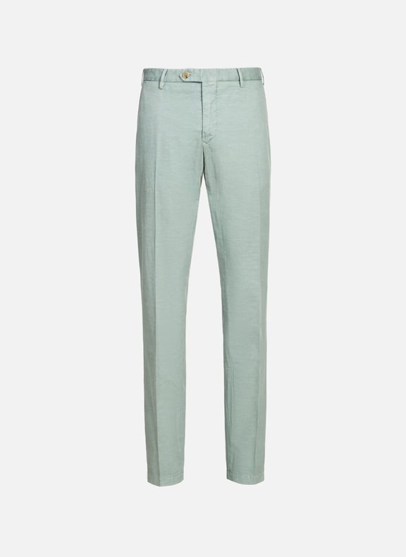 Straight cotton and linen trousers Green by FACONNABLE FACONNABLE Straight cotton and linen trousers Green