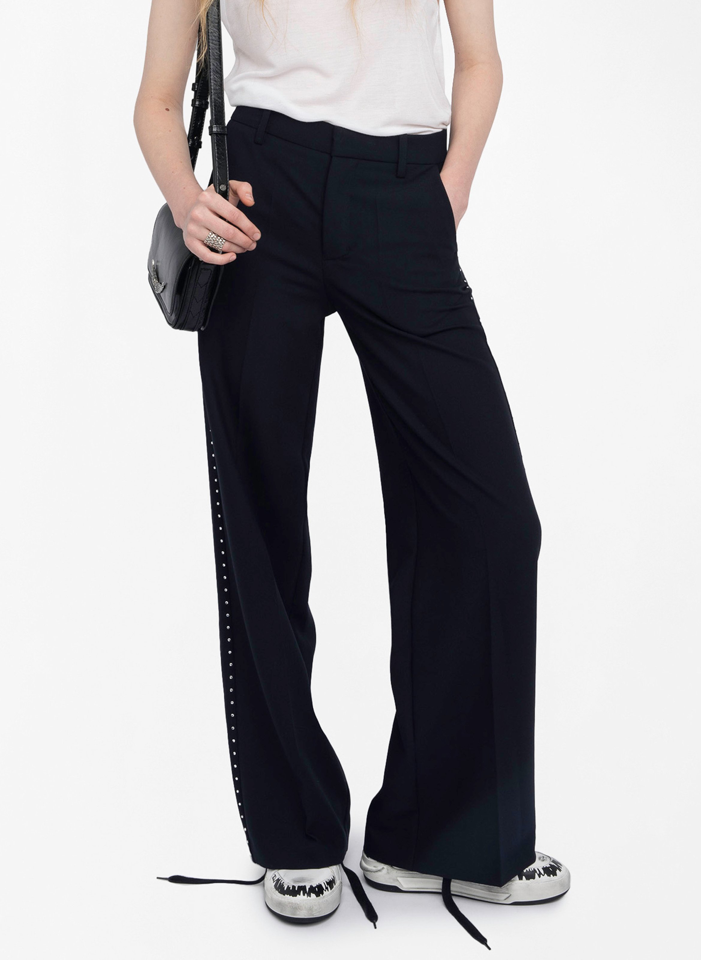 Pantalon large avec strass panol ZADIG&VOLTAIRE Bleu