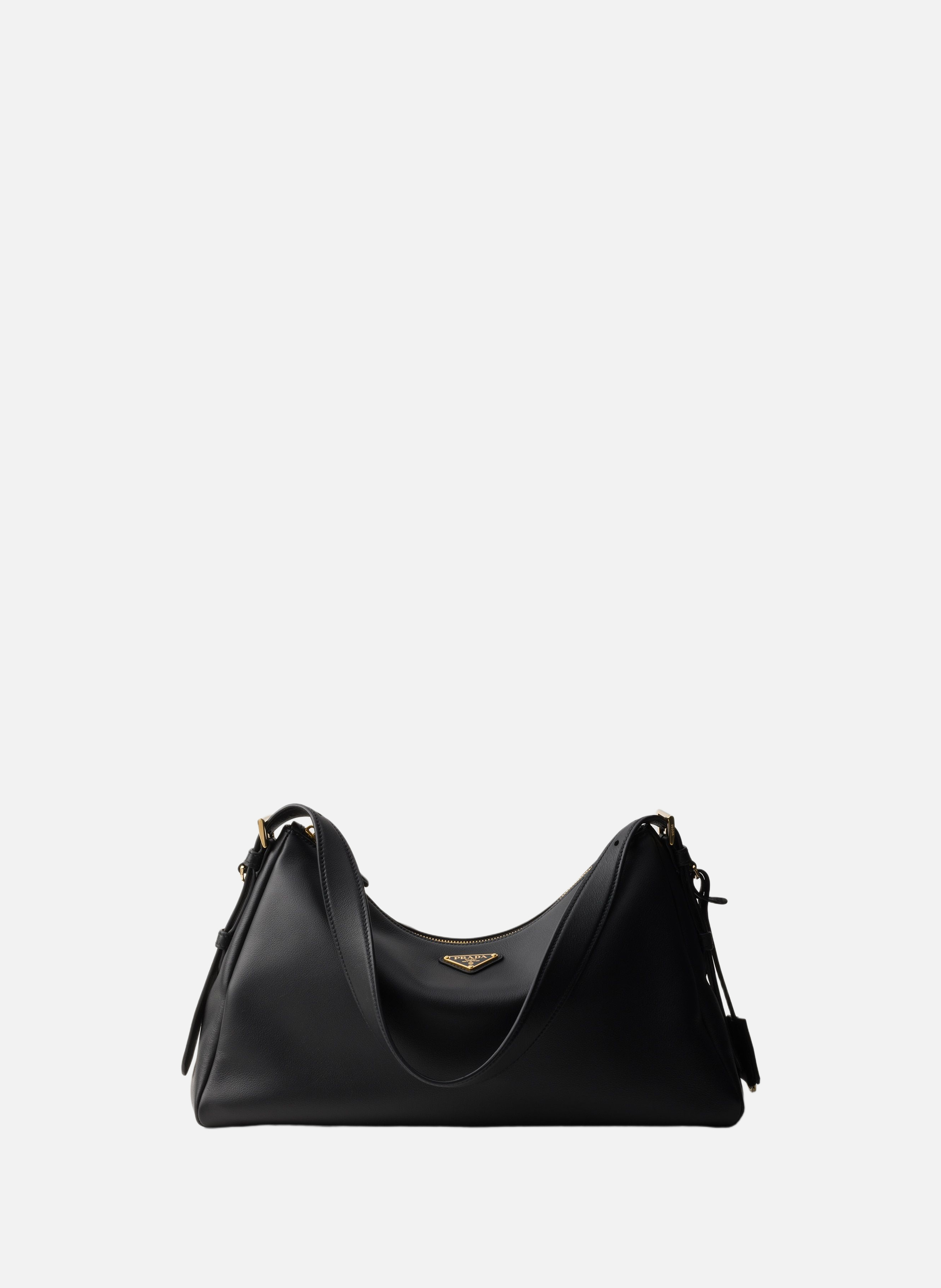 Grand sac porté épaule en cuir prada aimée PRADA Noir