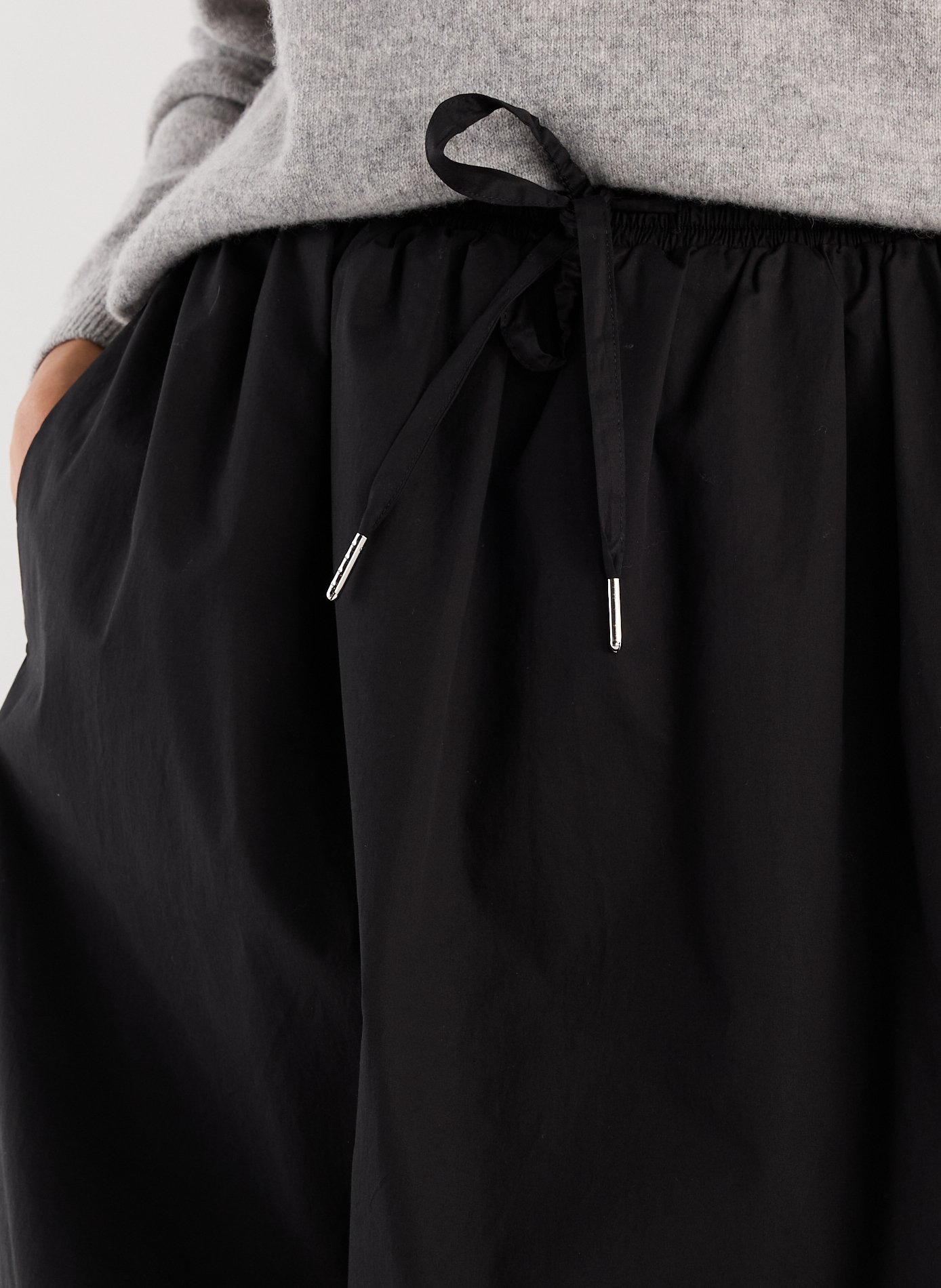 Jupe courte boule en coton mélangé SAISON 1865 Noir