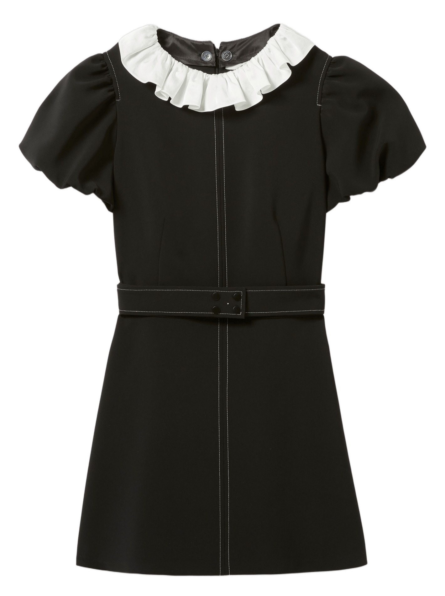 Robe courte cintrée à col volanté romary CLAUDIE PIERLOT Noir