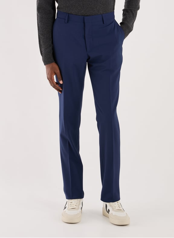 Pantalon uni en laine mélangée Bleu by AU PRINTEMPS PARIS AU PRINTEMPS PARIS Pantalon uni en laine mélangée Bleu
