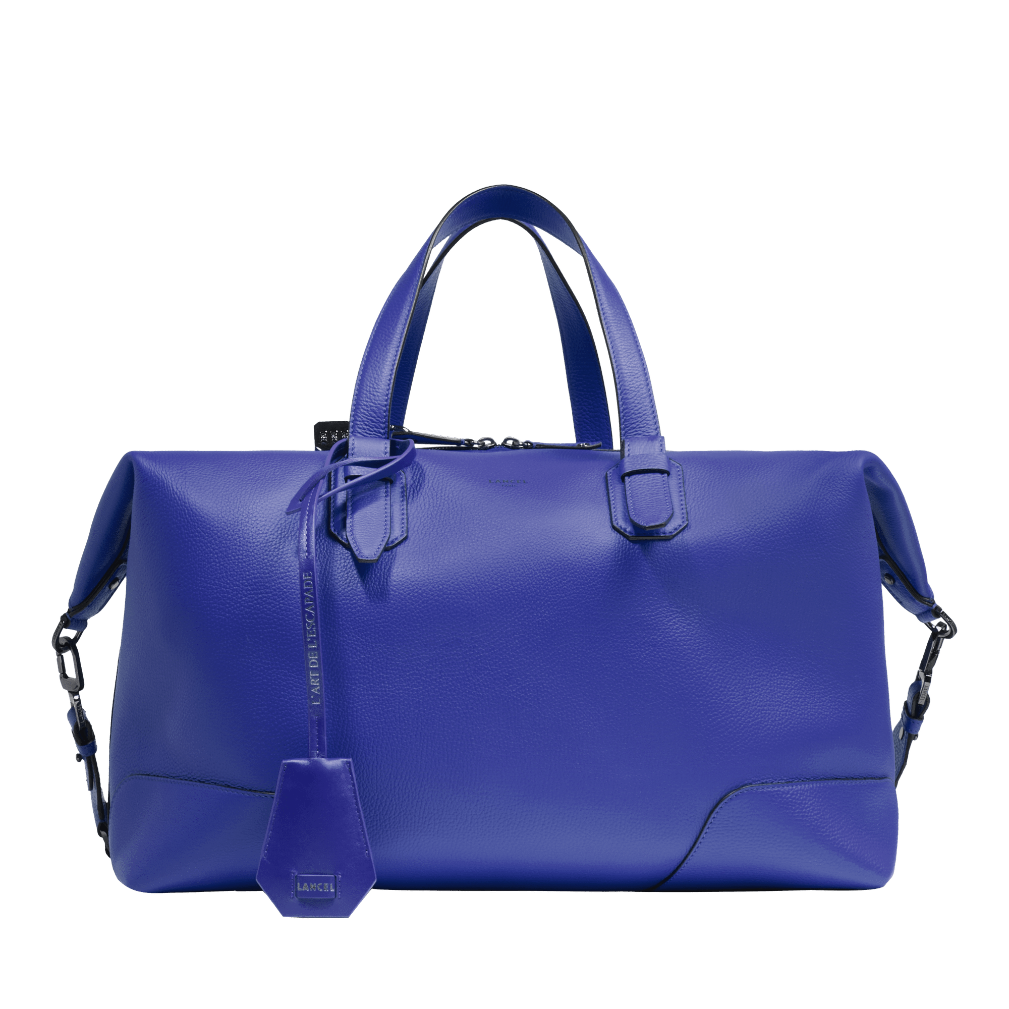 Sac weekend zippé charlie de lancel en cuir LANCEL Bleu