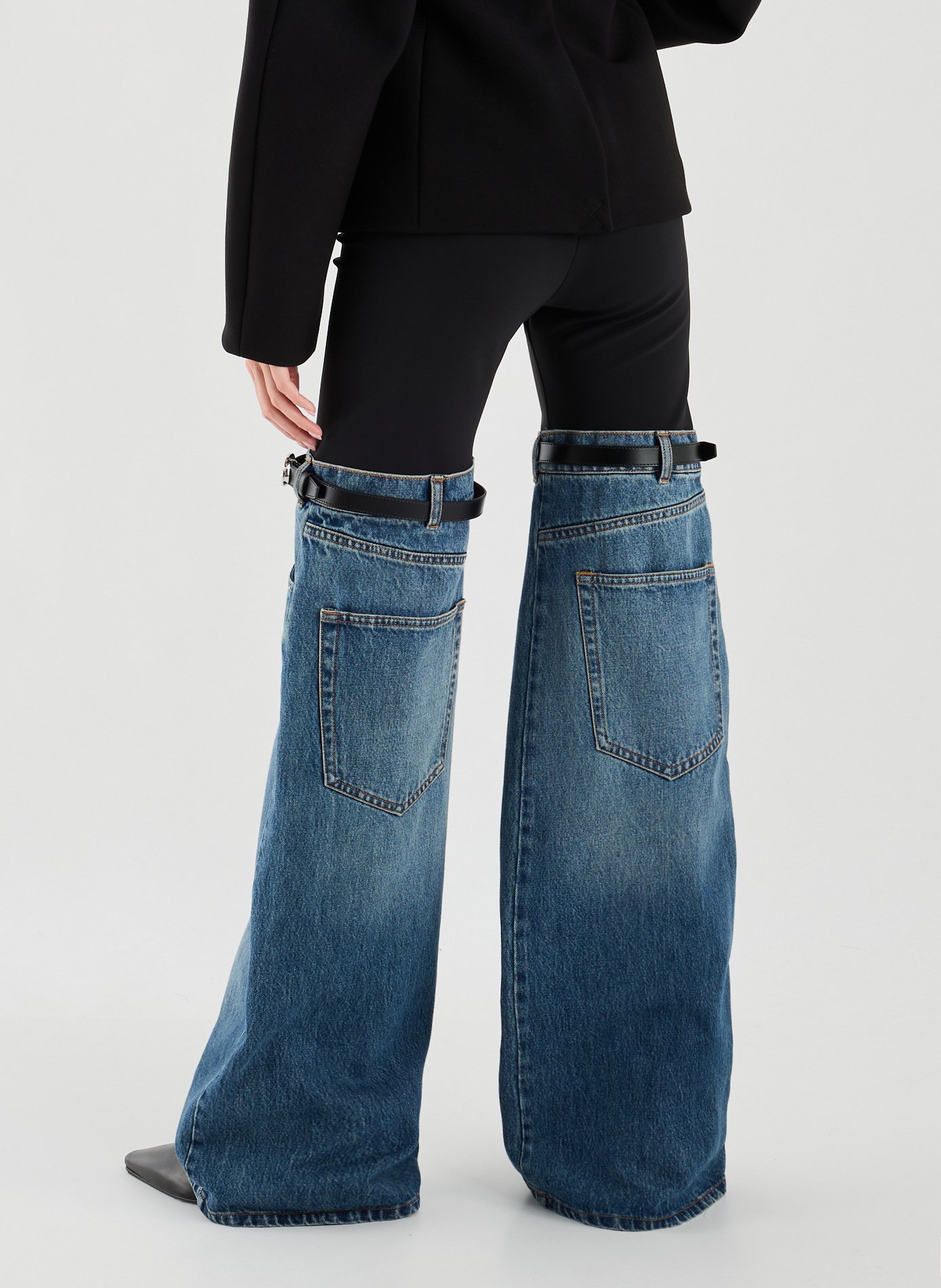 Bi-material trousers COPERNI Blue