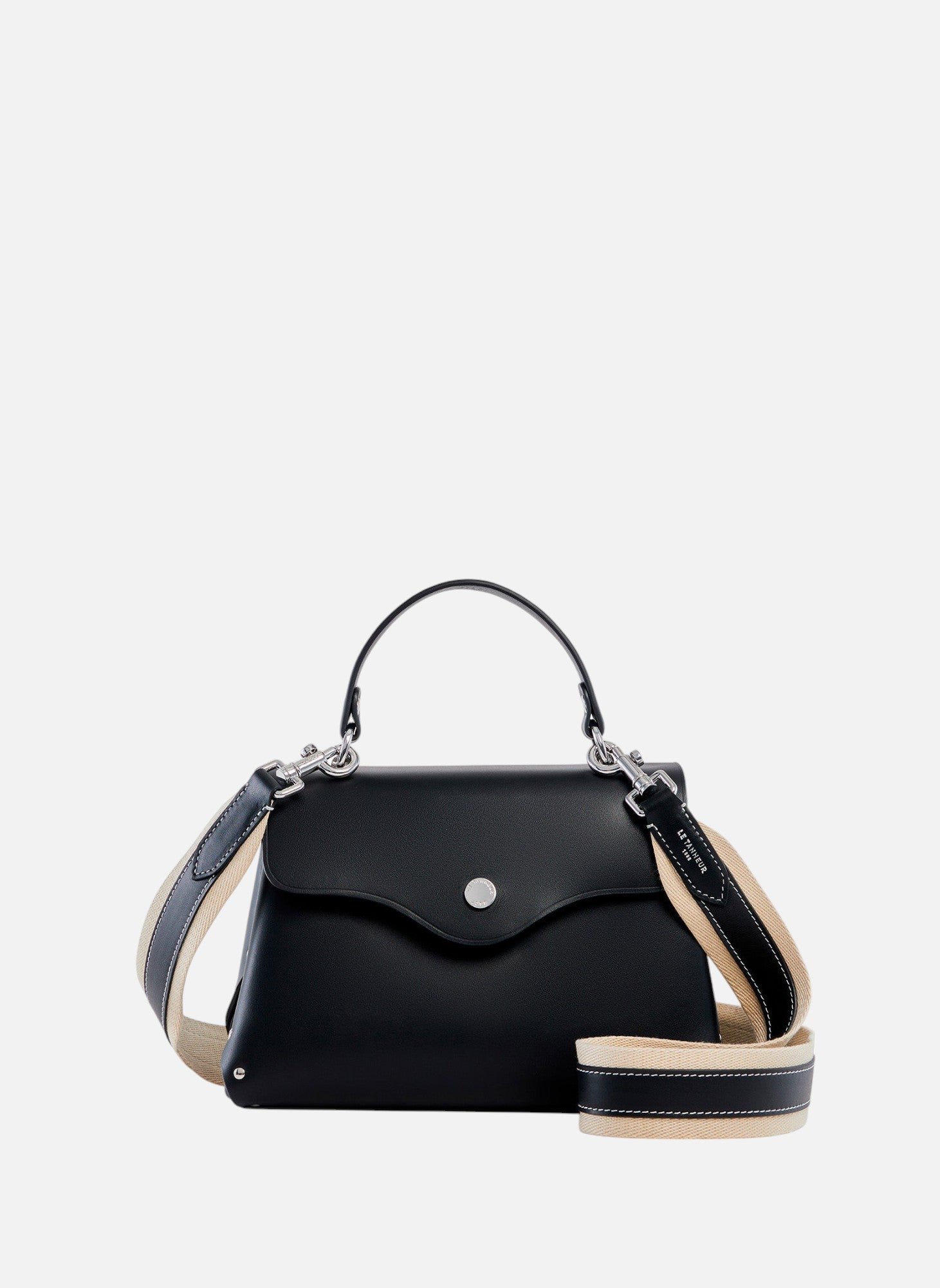 Petit sac à main sans couture en cuir lisse NoirLE TANNEUR