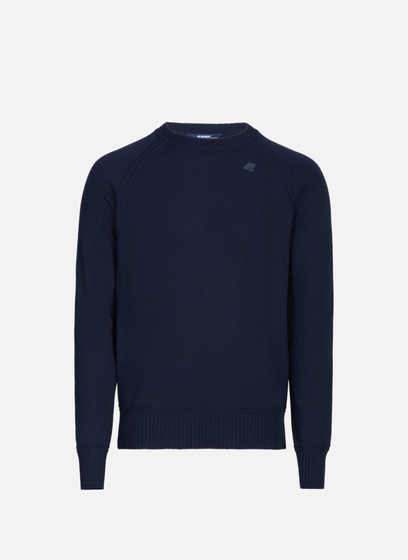 Pull droit à col rond Bleu by K-WAY K-WAY Pull droit à col rond Bleu