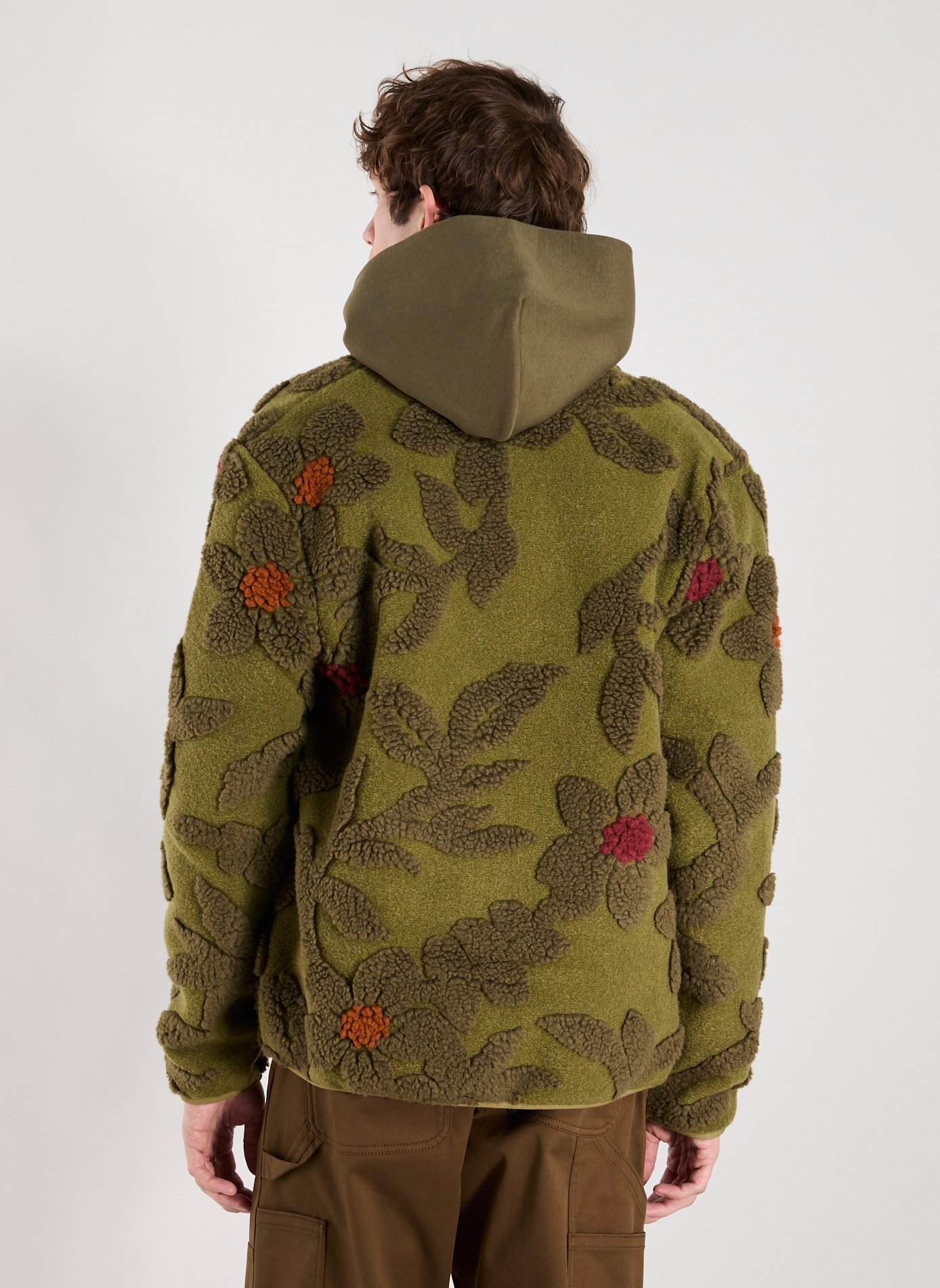 Senonche Jacquard Fleece Jacket FAGUO Green