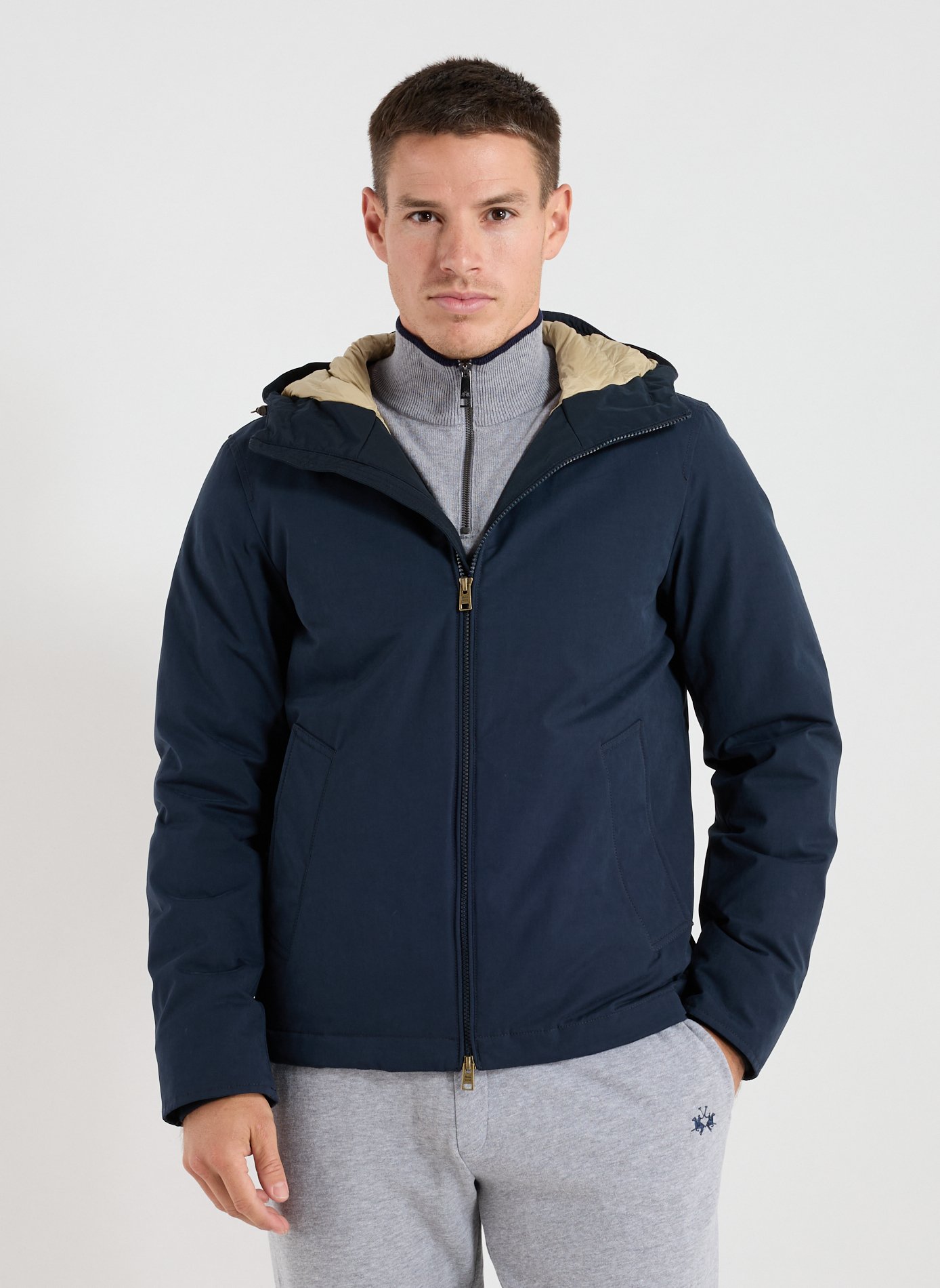 WOOLRICH Blouson col montant à capuche Bleu