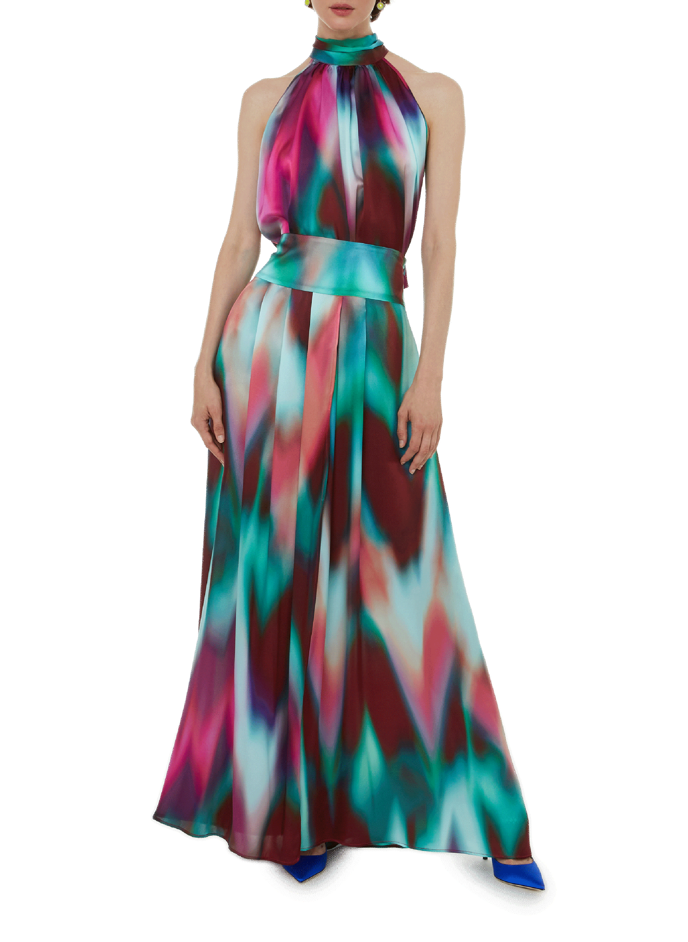 Silver earrings EYE M - ILEANA MAKRI Yellow