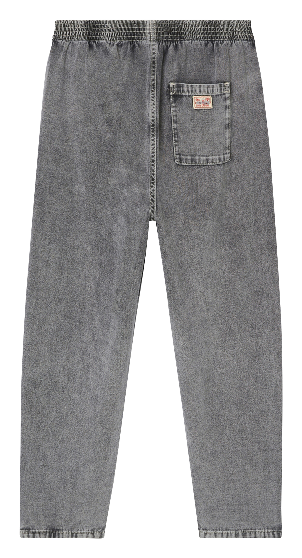 Jean droit taille haute en coton jazy AMERICAN VINTAGE Gris
