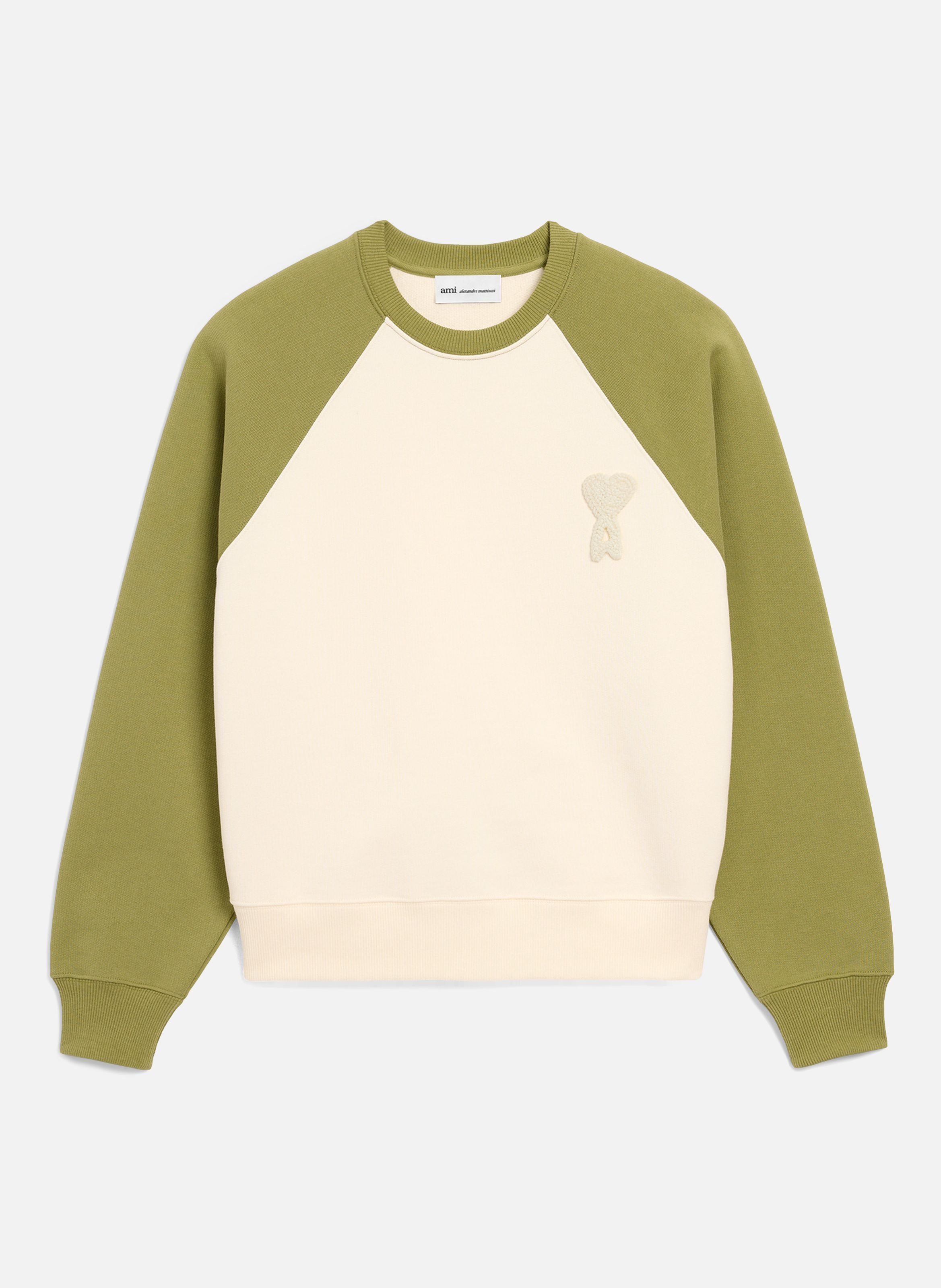 Sweatshirt ami de coeur crochet unisexe en coton AMI PARIS Blanc