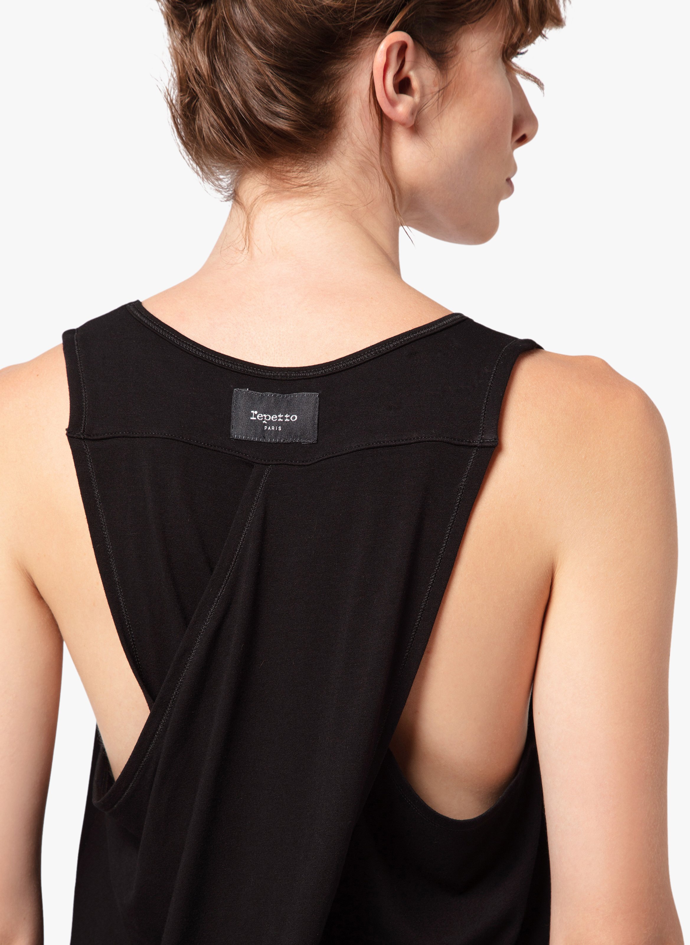 Débardeur moulant col rond droit REPETTO Noir