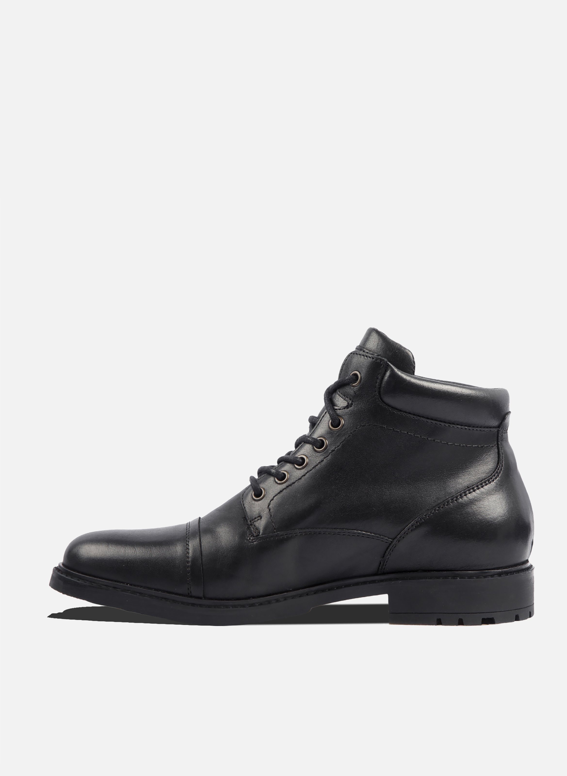 Boots rangers elliot cuir lisse noir JULES & JENN Noir