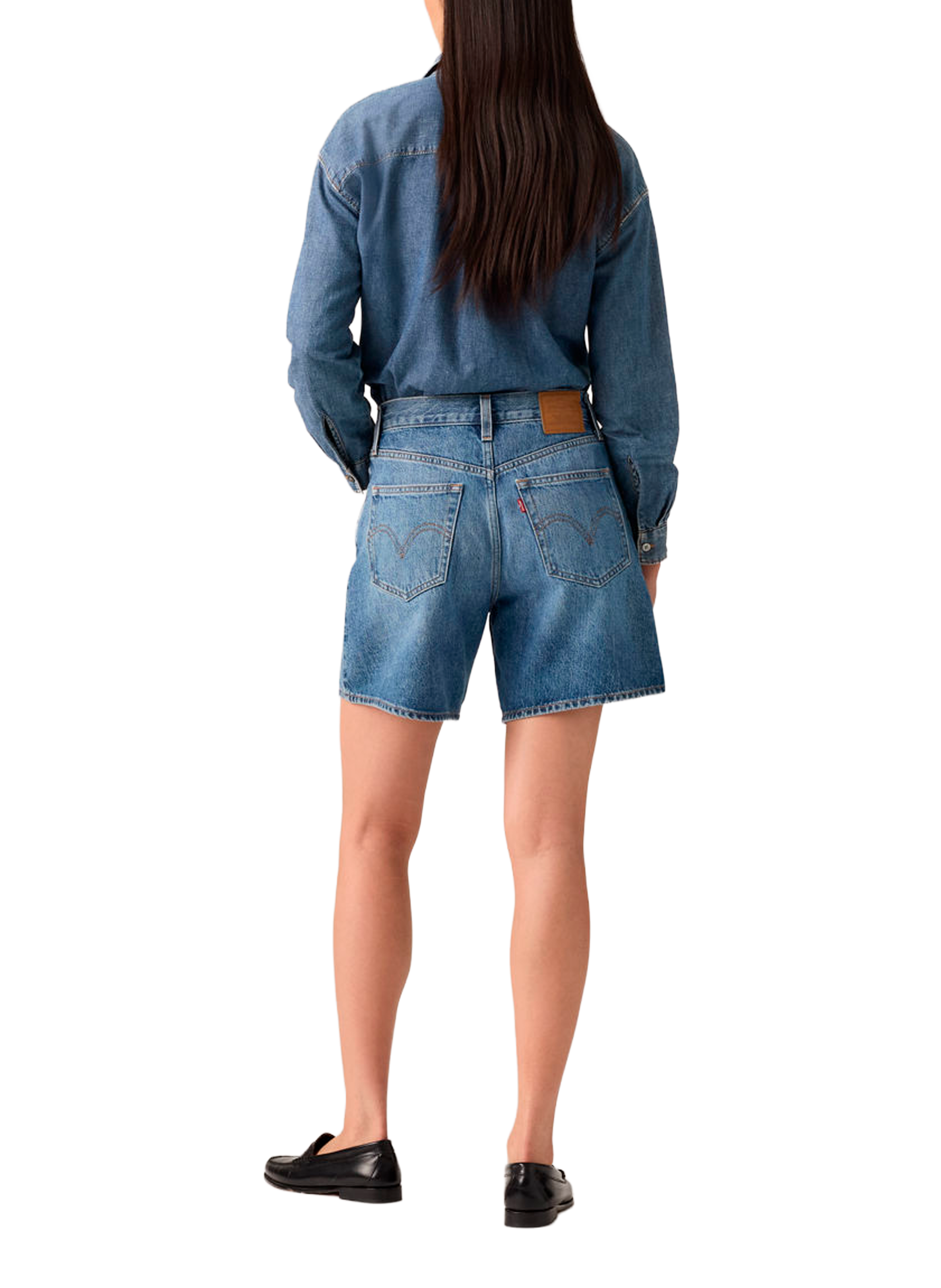 Short high-waisted baggy in cotton LEVI'S Blue