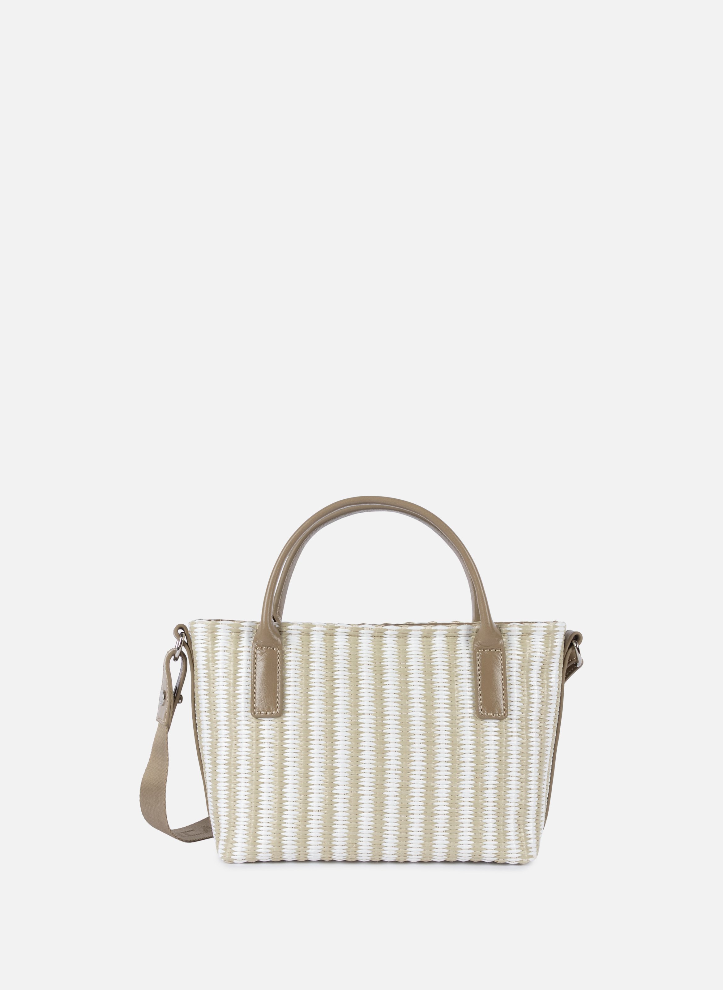 Mini sac cabas main - kba marinière osier LANCASTER Beige