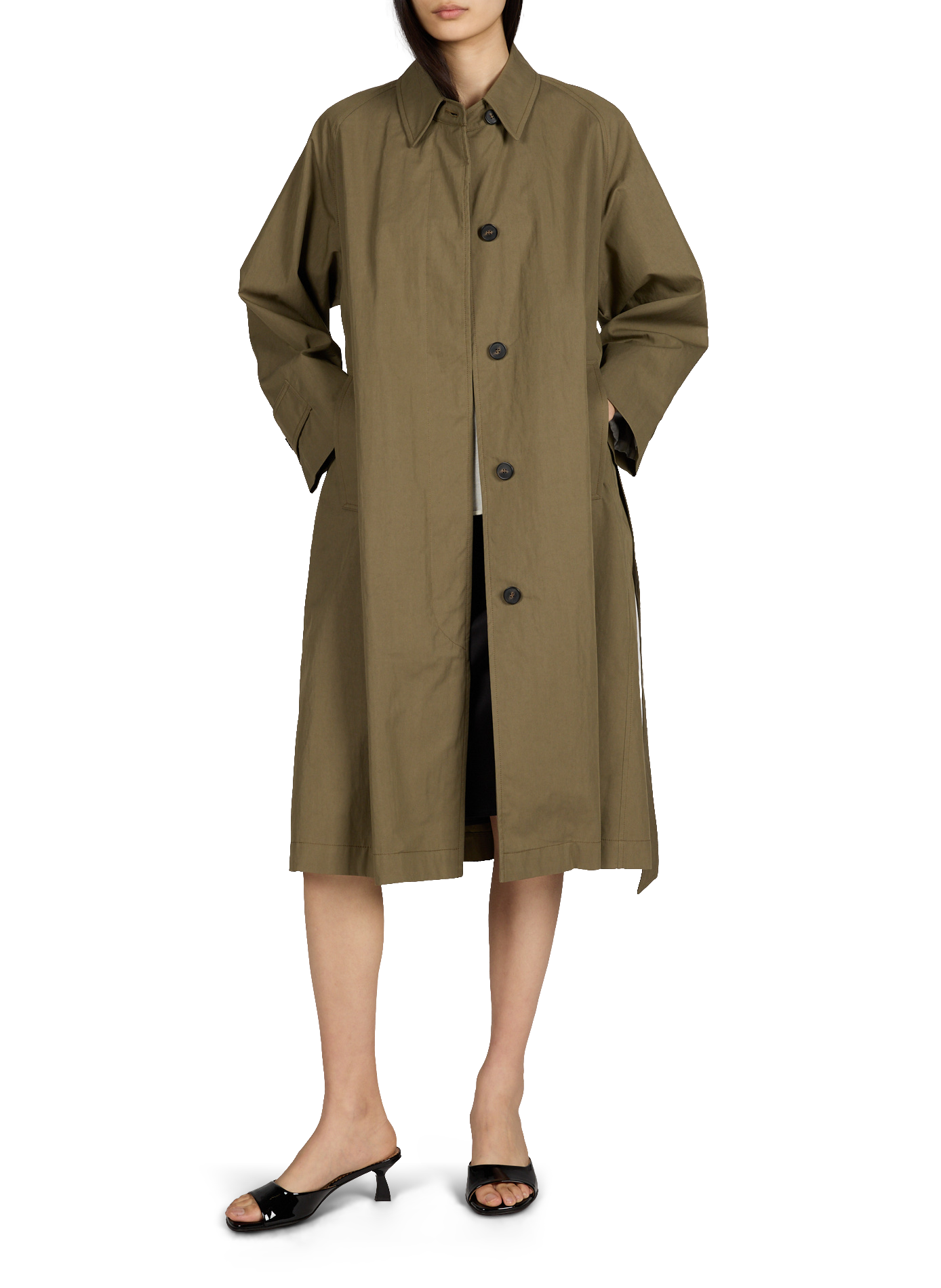 Trench à taille ceinturée en coton mélangé MAX MARA WEEK END Kaki