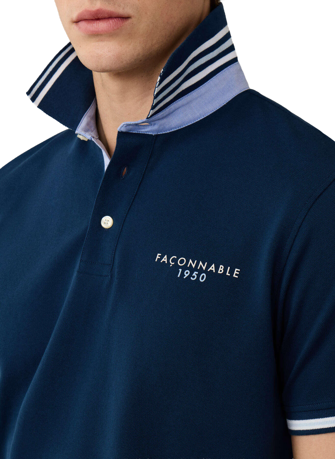 Polo à manches courtes en coton FACONNABLE Bleu
