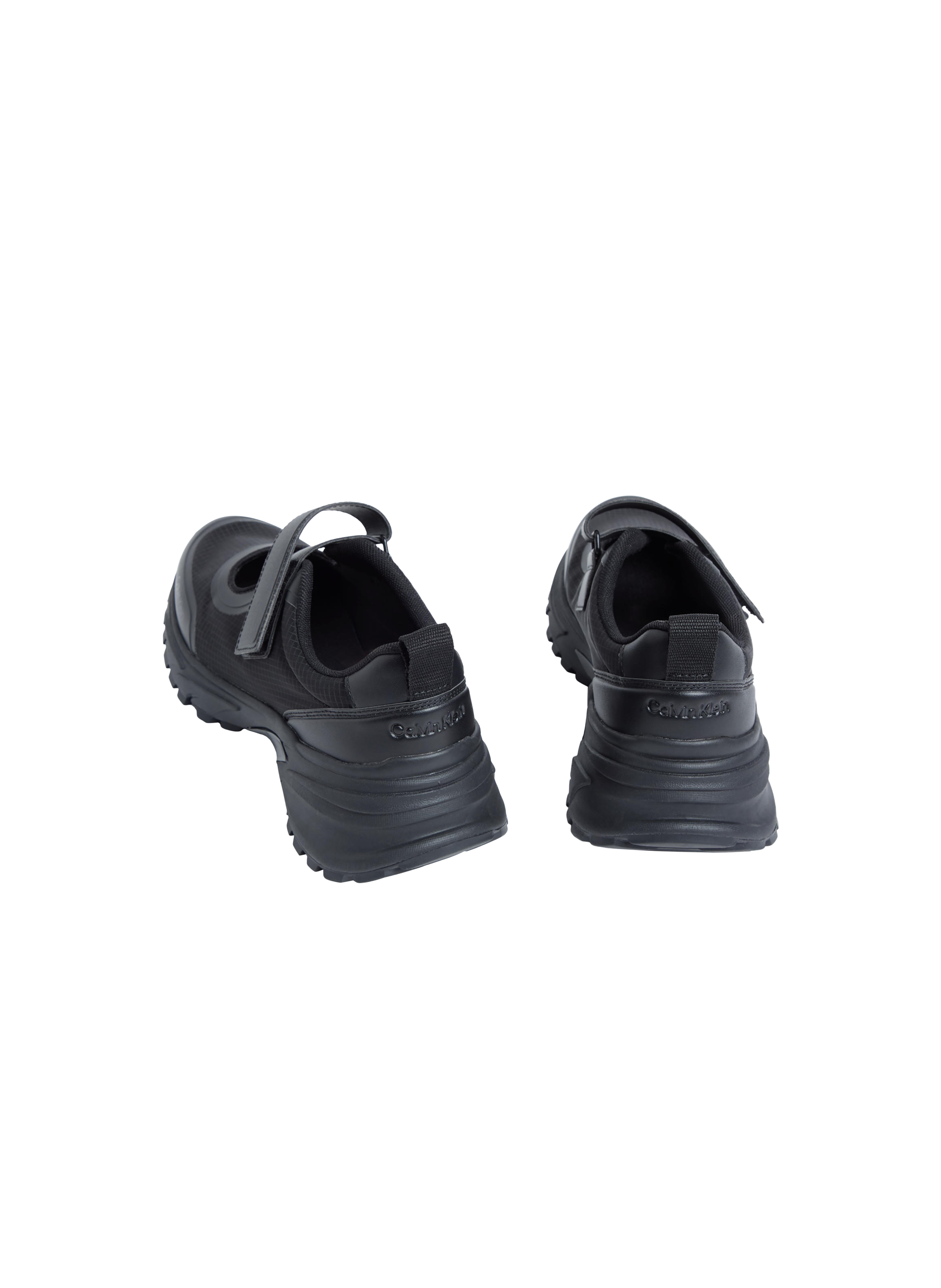 Open-toe Donna low-top sneakers with velcro. CALVIN KLEIN Black