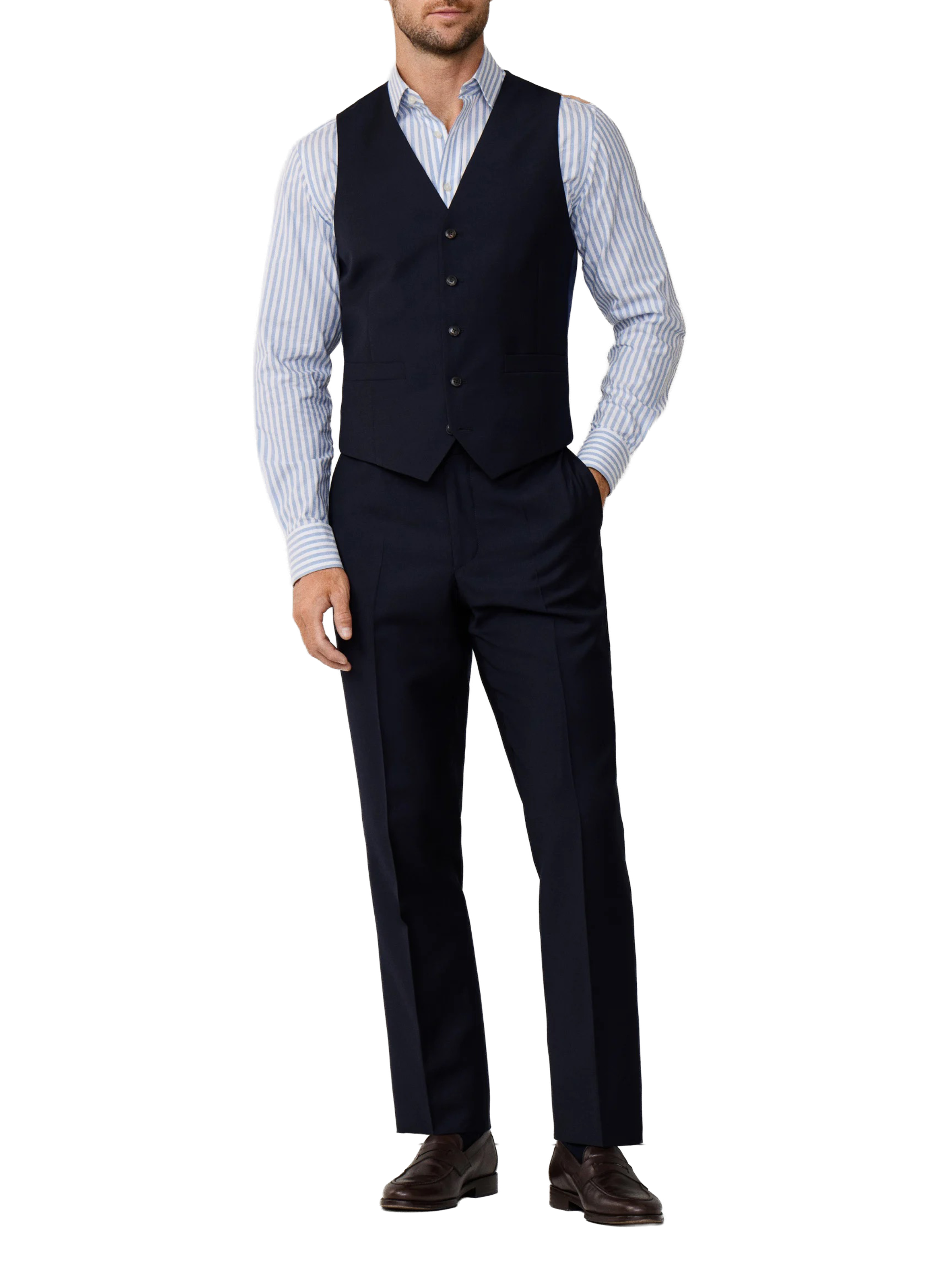 Straight wool vest HACKETT Blue