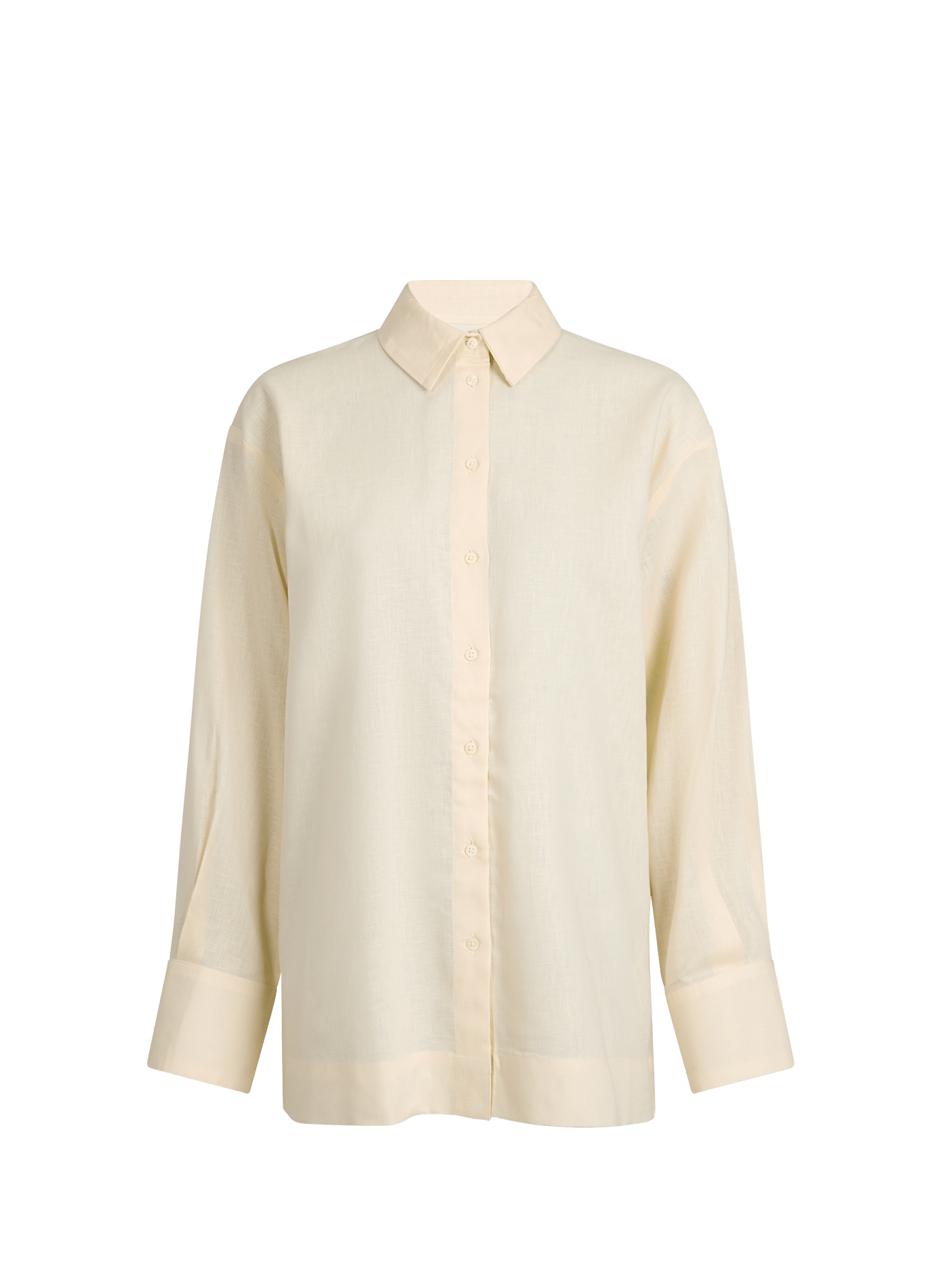 Straight-cut cotton shirt with classic collar TOPSHOP Beige