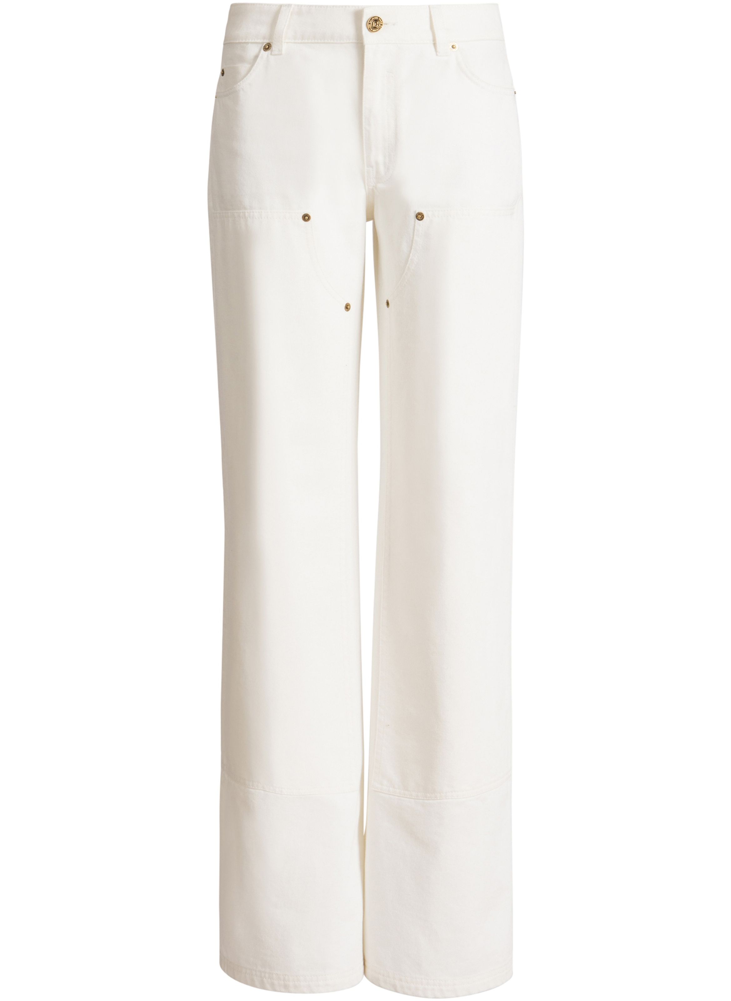 Jean loose en denim BALMAIN Blanc