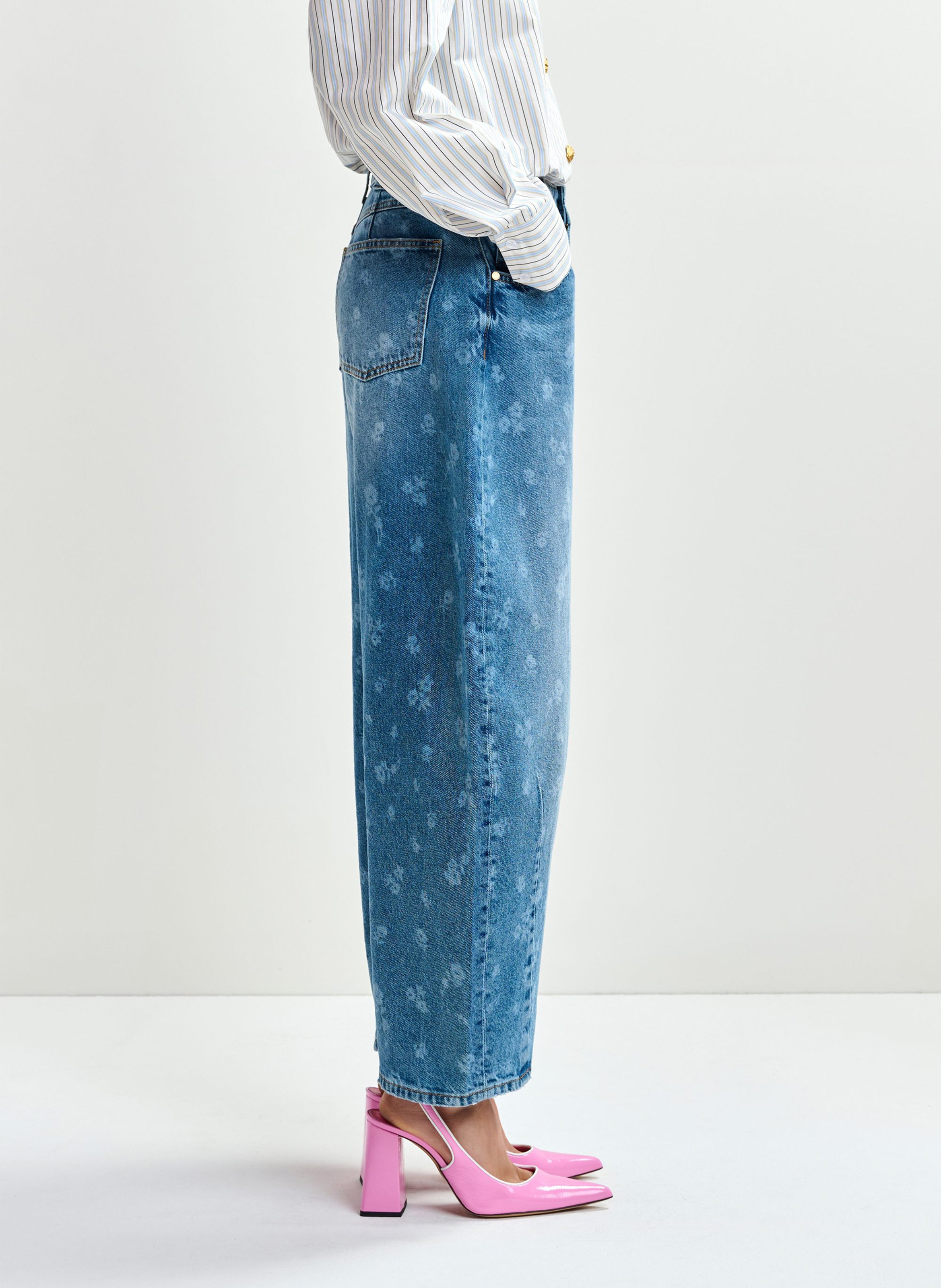 Jean ballon en coton jo1 ESSENTIEL ANTWERP Bleu