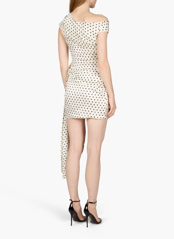 Short polka dot dress Beige Self portrait - Women | Printemps.com Short polka dot dress Beige Self portrait - Women | Printemps.com