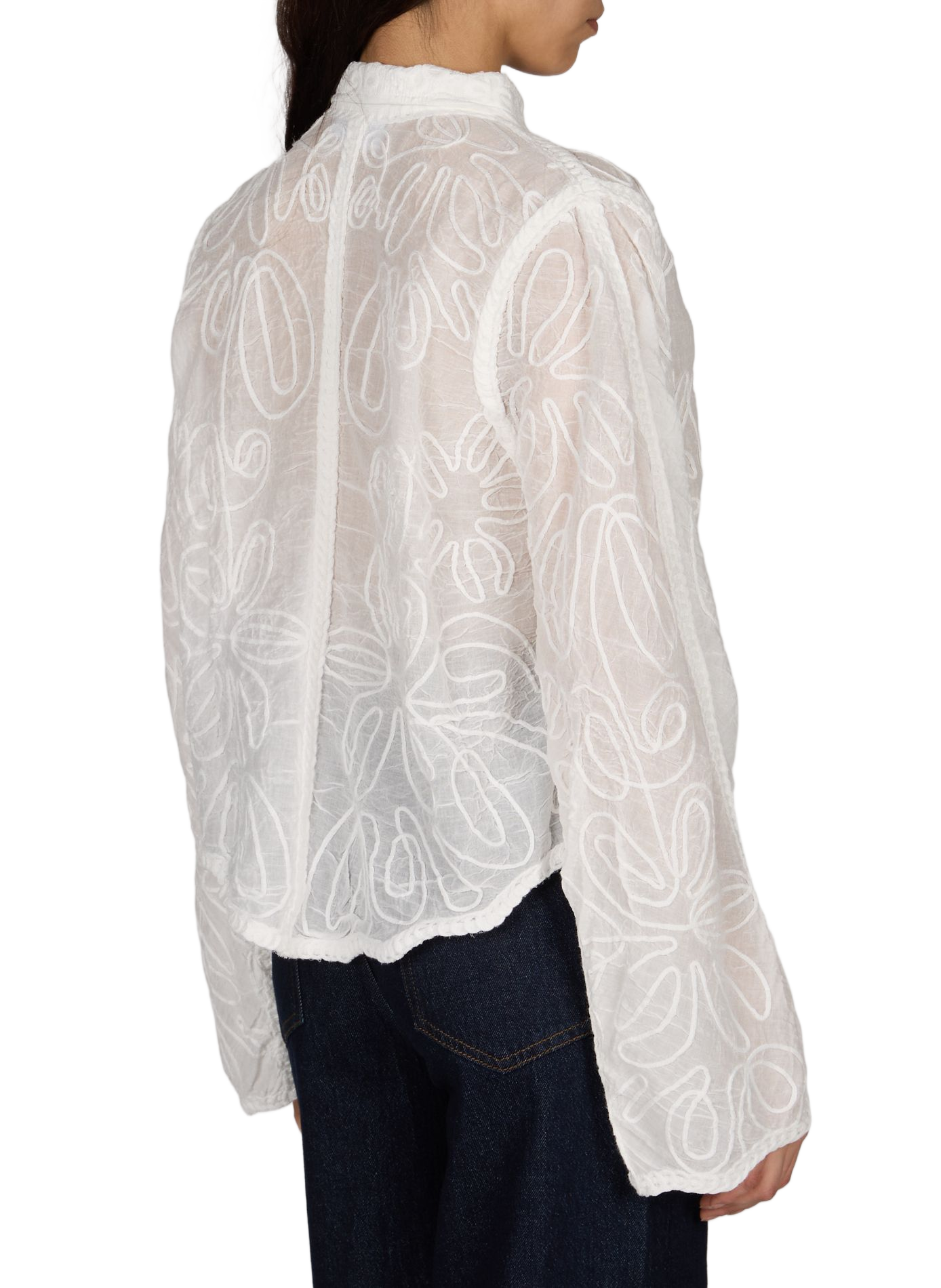 Chemise à fleurs en coton VILA Blanc