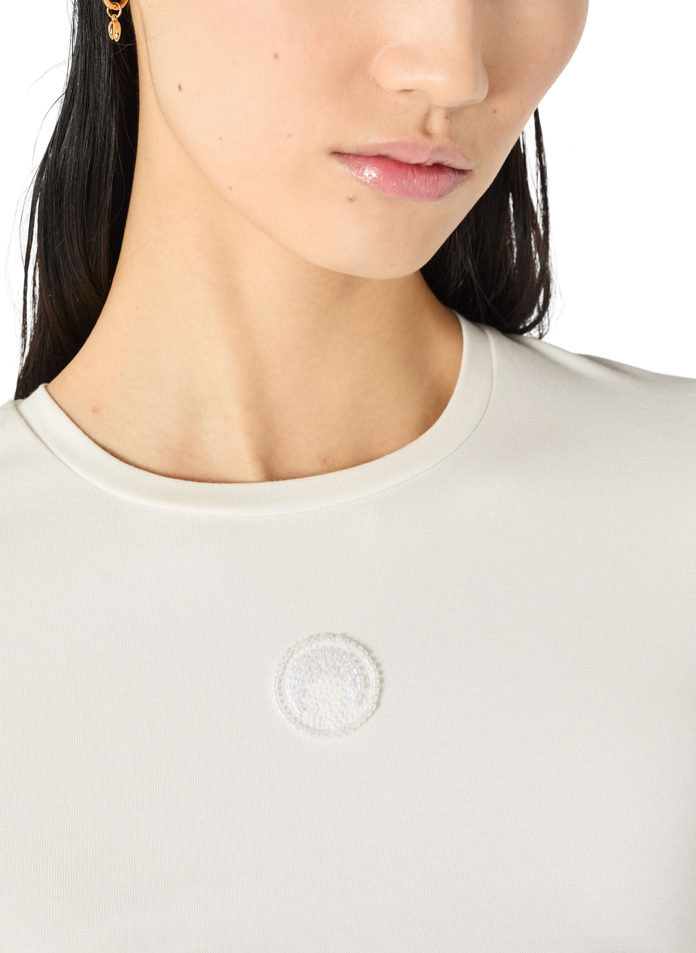 T-shirt baby fit avec logo perle MARINE SERRE Blanc