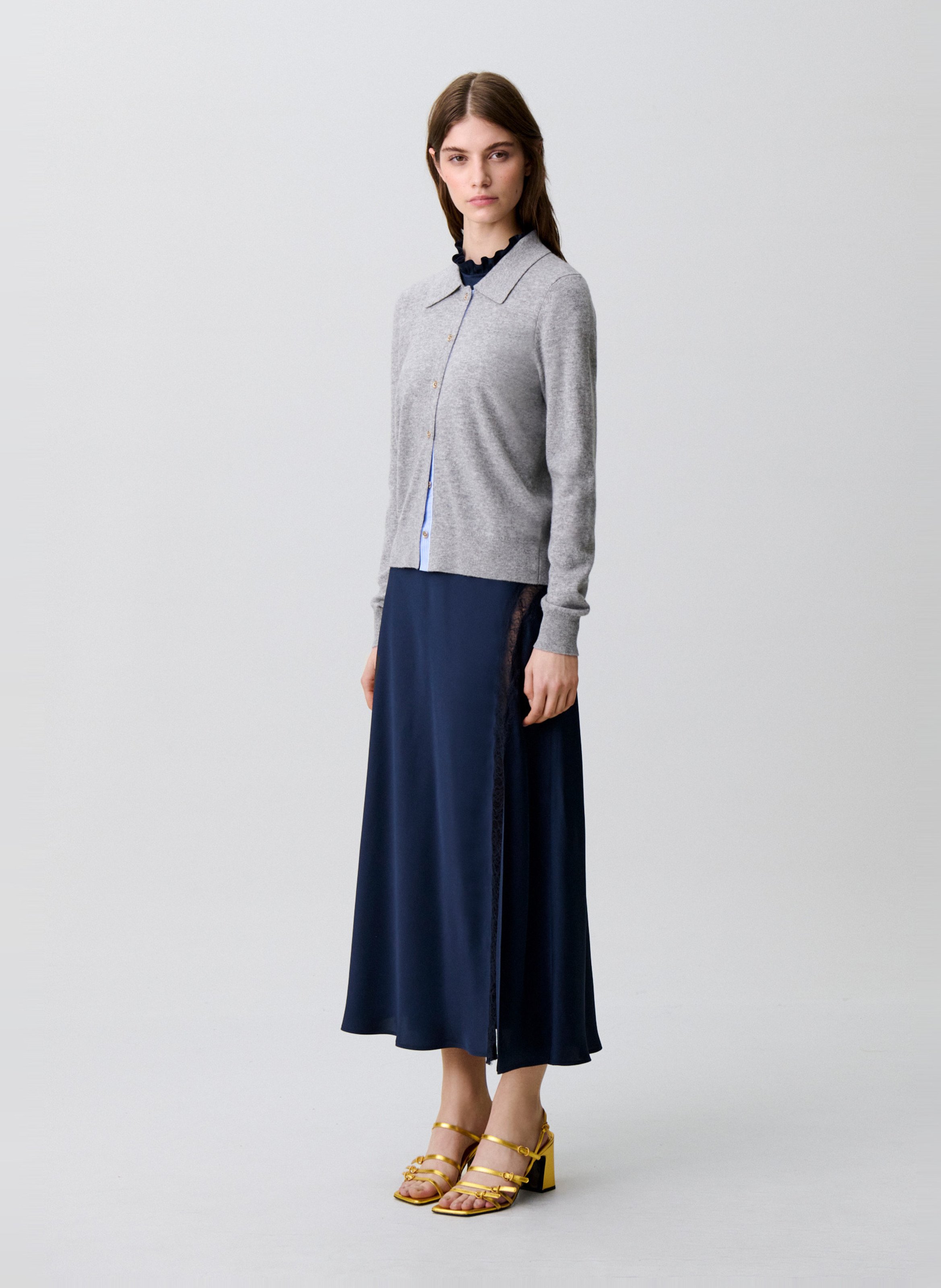 Gilet droit en laine CLAUDIE PIERLOT Gris