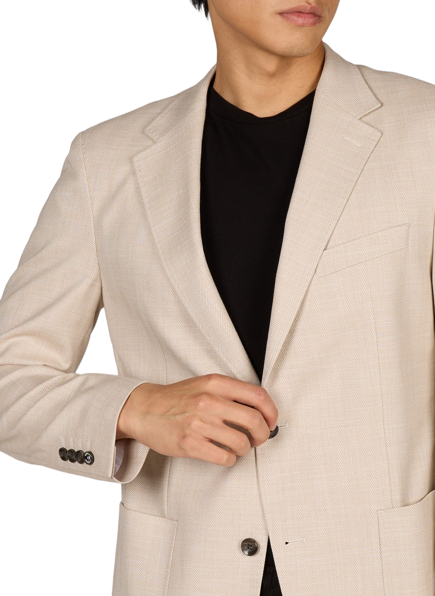Gerader Blazer mit Reverskragen in Hahnentrittmuster STRELLSON Braun