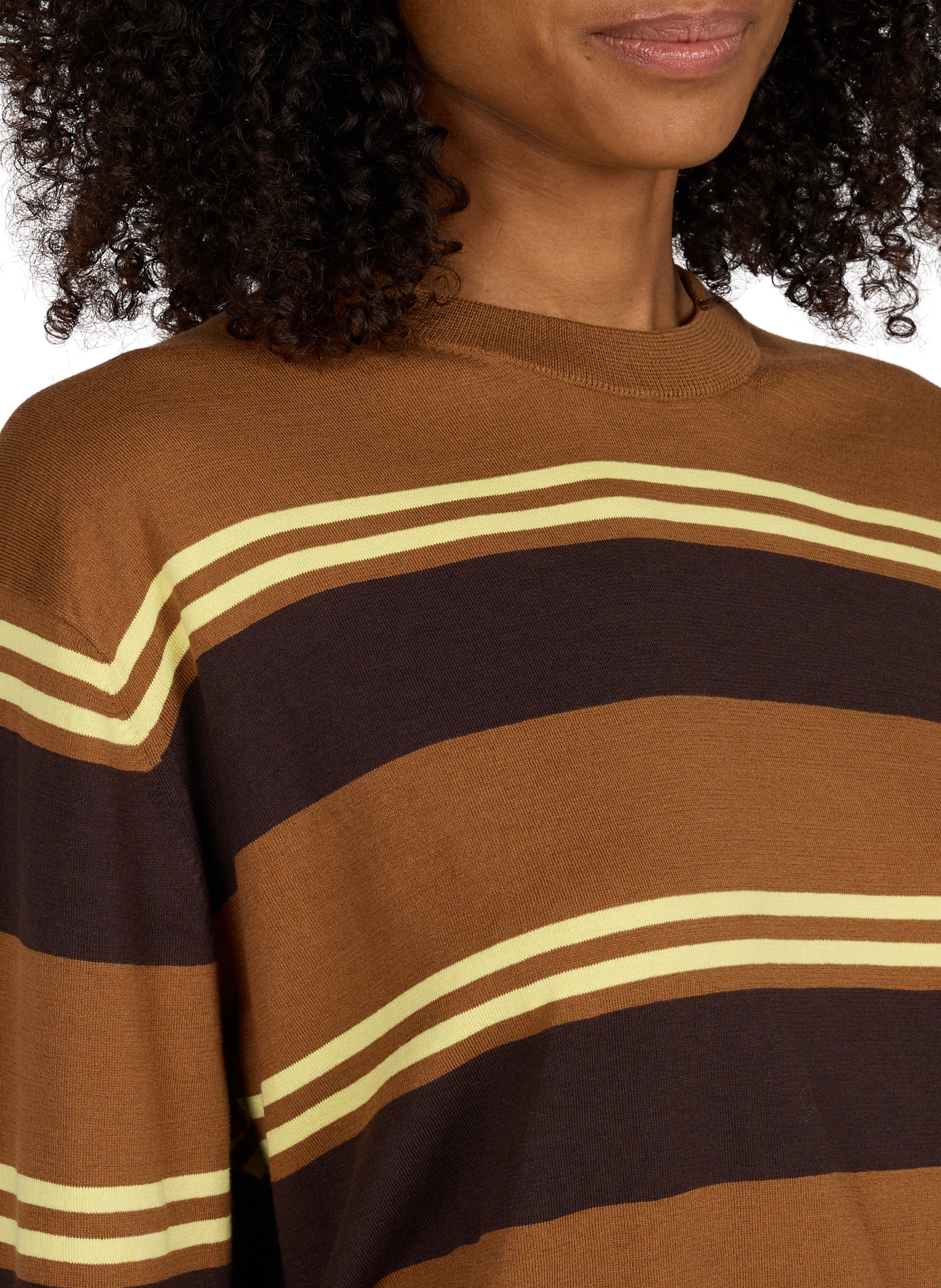Round neck striped cotton sweater TIBI Multicolour