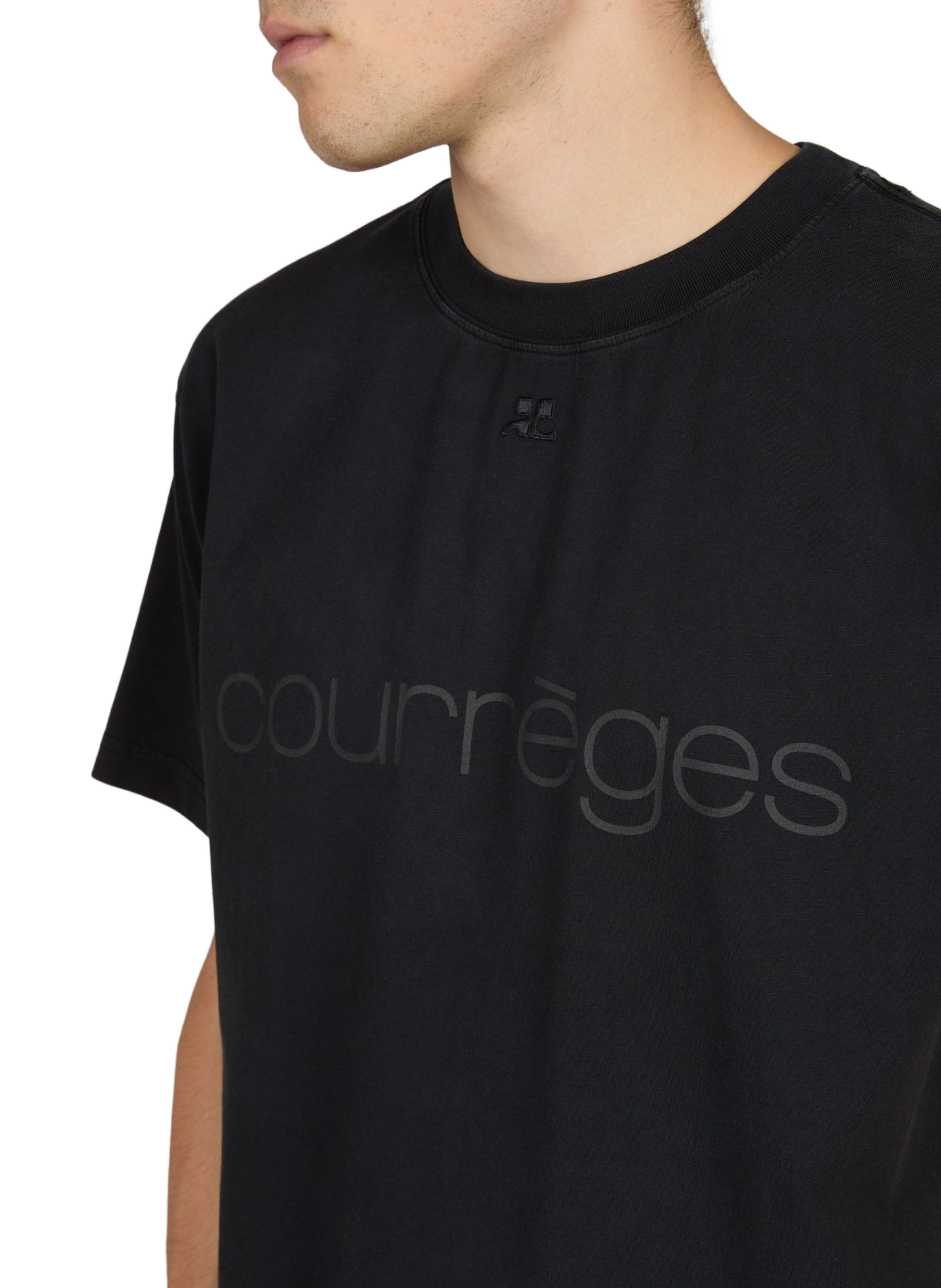 Straight-fit cotton T-shirt COURRÈGES Black