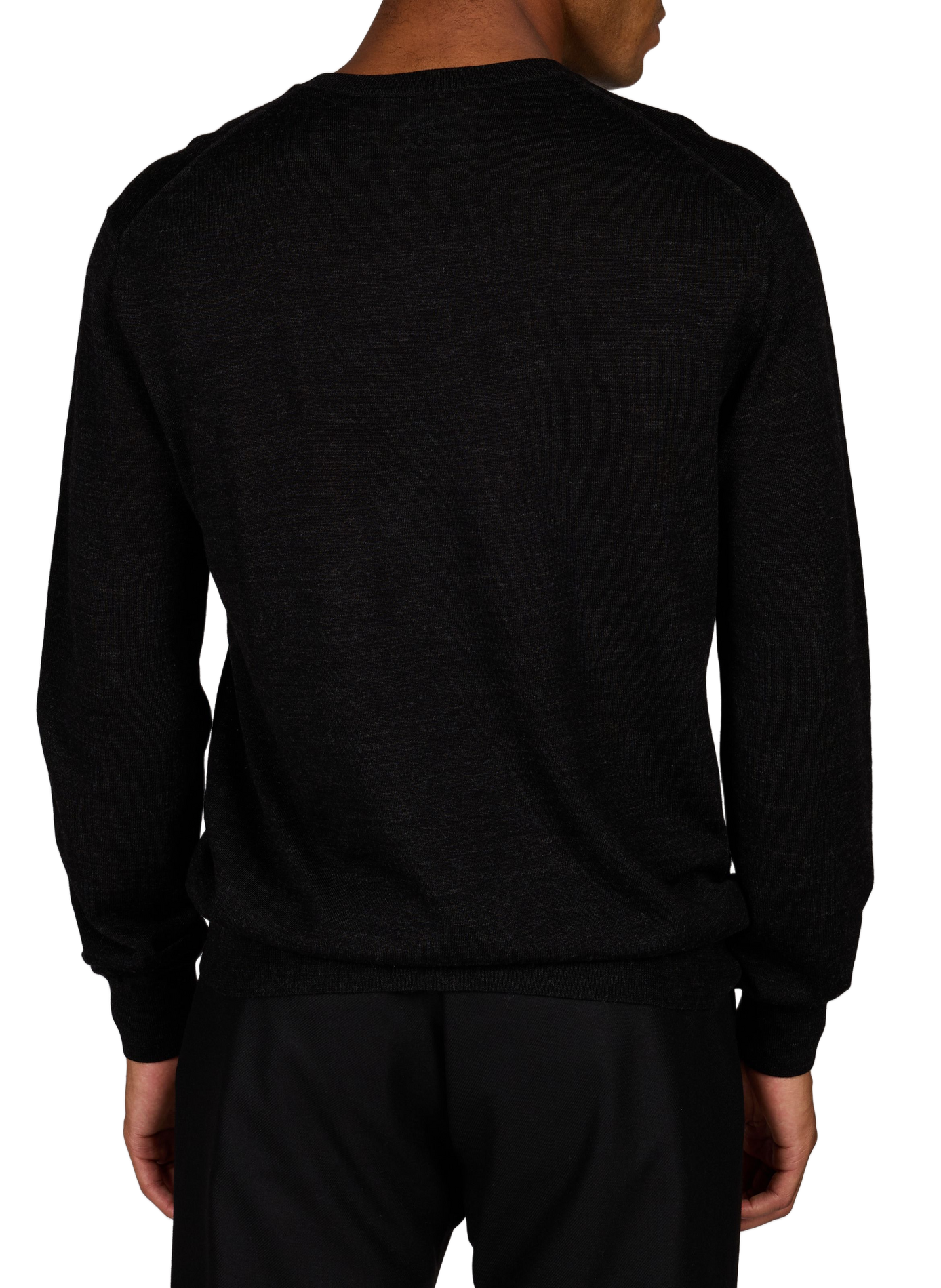 Pull col rond droit uni en laine CLOSED Noir