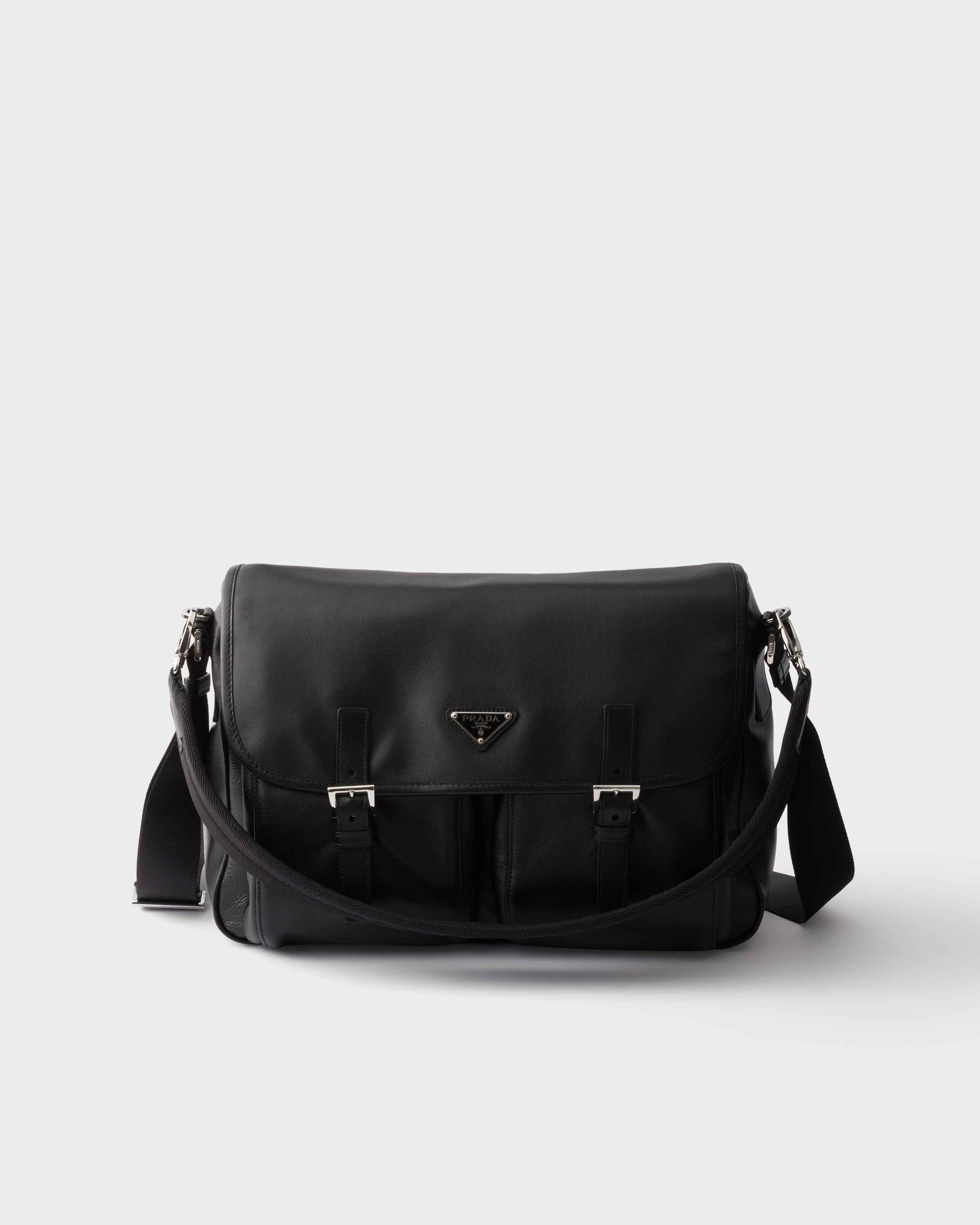 Sac porté épaule en cuir PRADA Noir