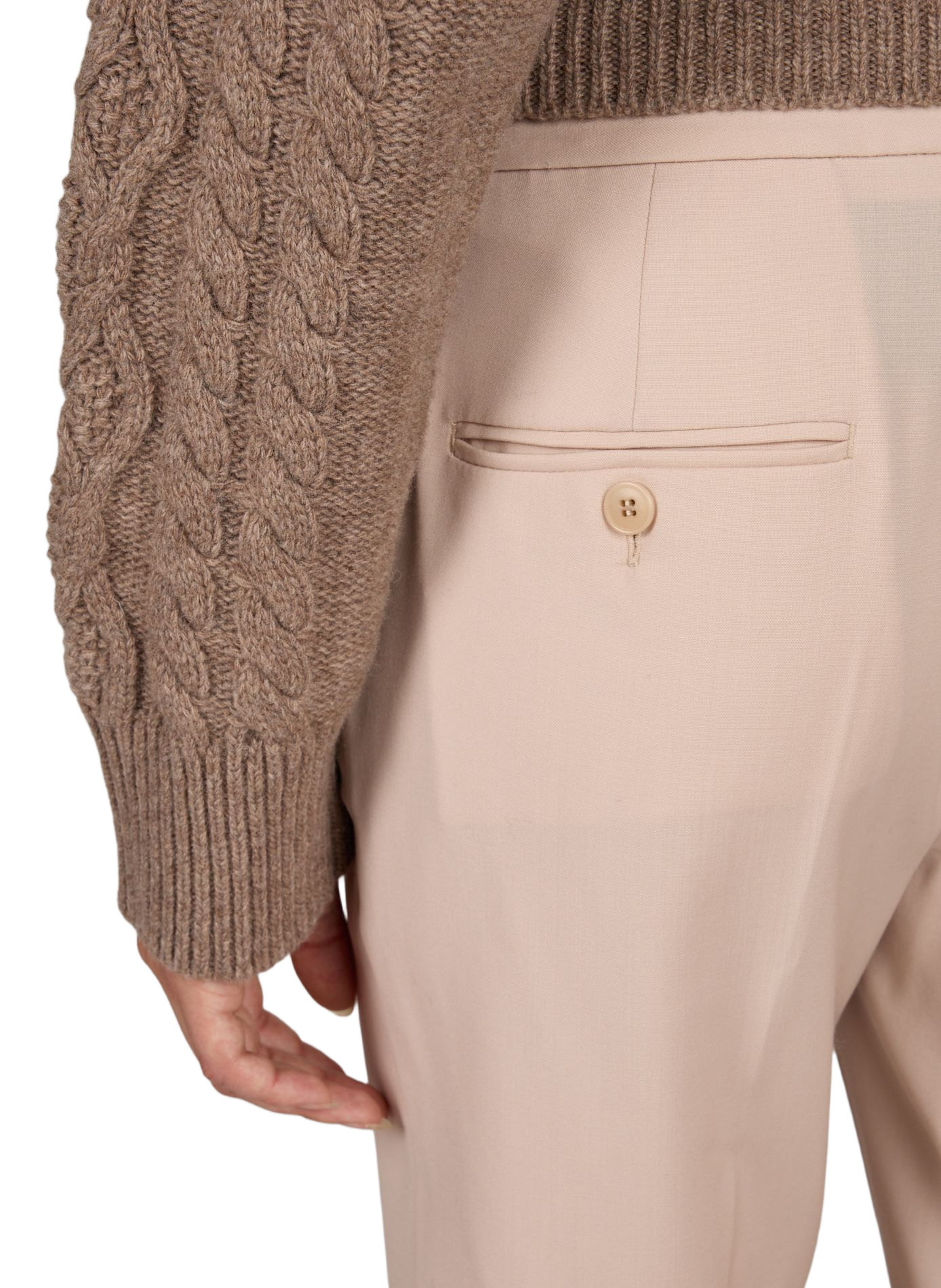 Pantalon cigarette en laine vierge MAX MARA WEEK END Beige