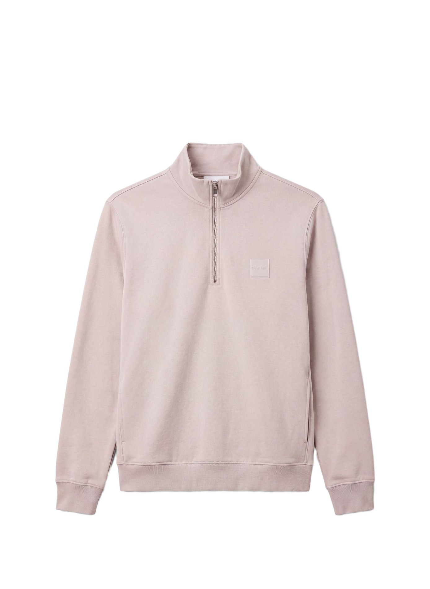 Sweat col zippé en coton mélangé CALVIN KLEIN Gris