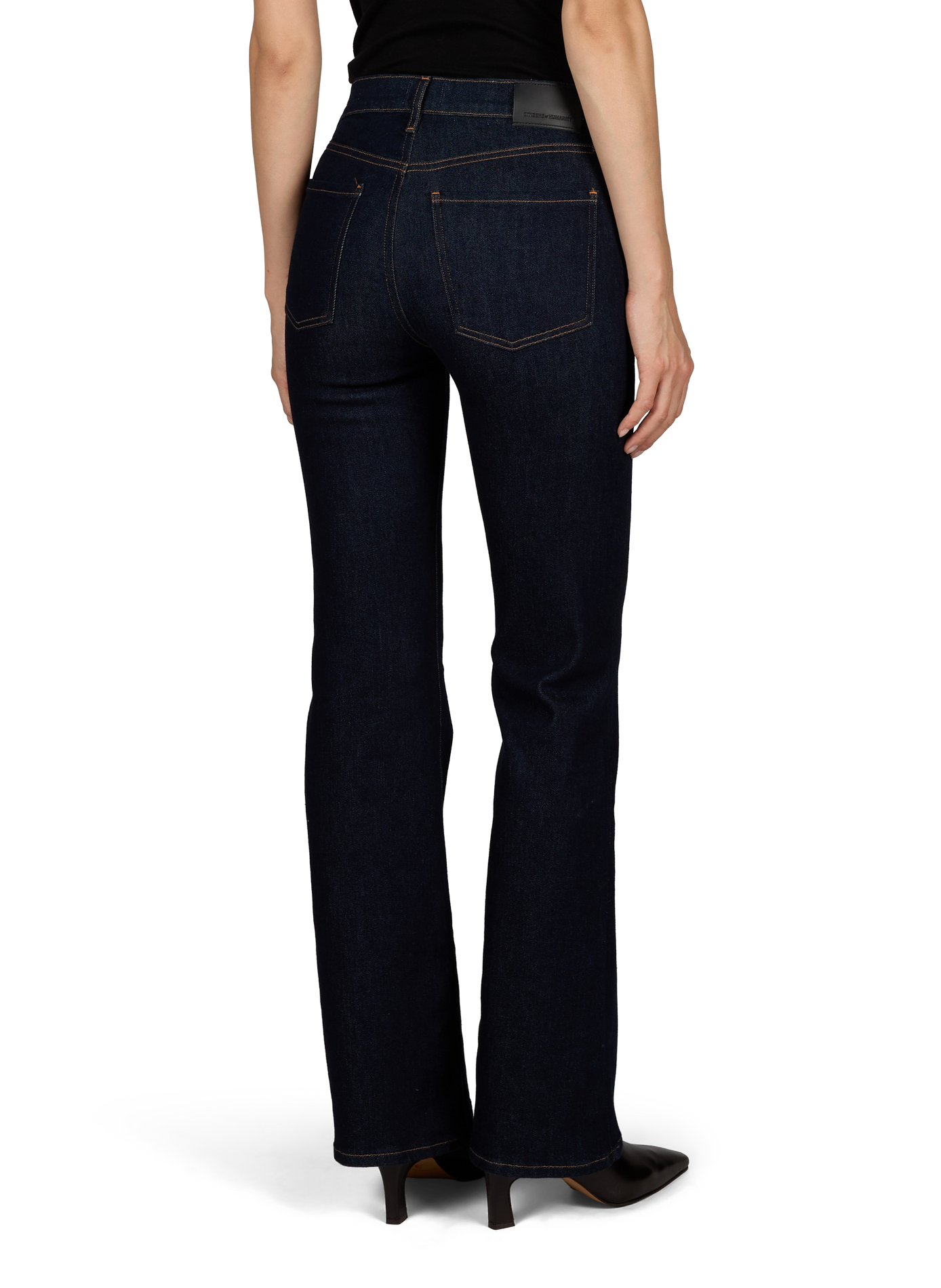 High-waisted straight raw denim jeans CITIZENS OF HUMANITY Black