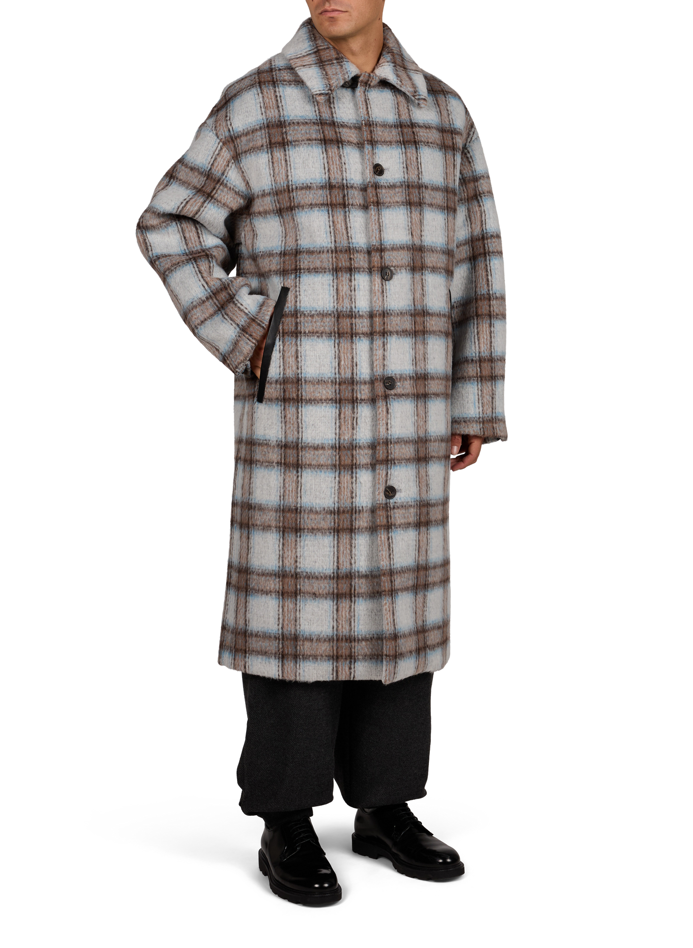 Mid-length straight coat with a classic collar ENTIRE STUDIOS Multicolour