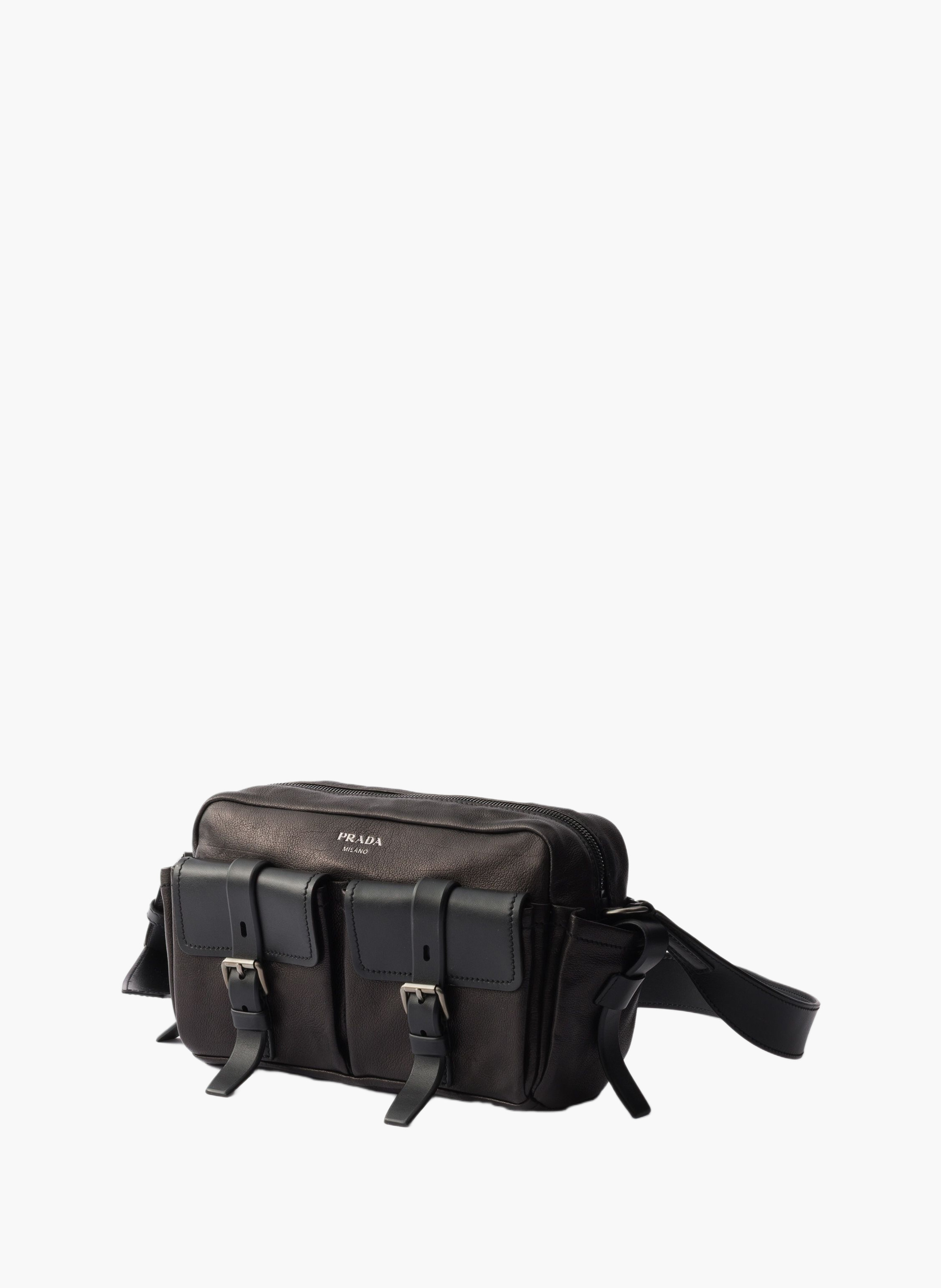 Sac porté épaule prada route en cuir PRADA Noir
