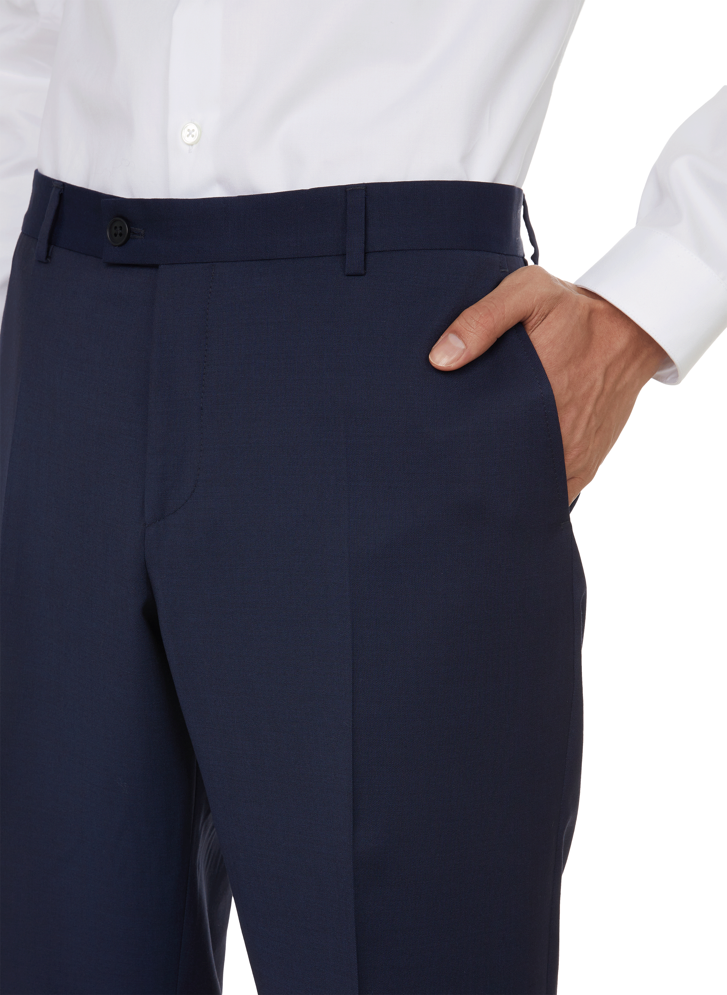 Pantalon cigarette en laine BRUMMELL Bleu