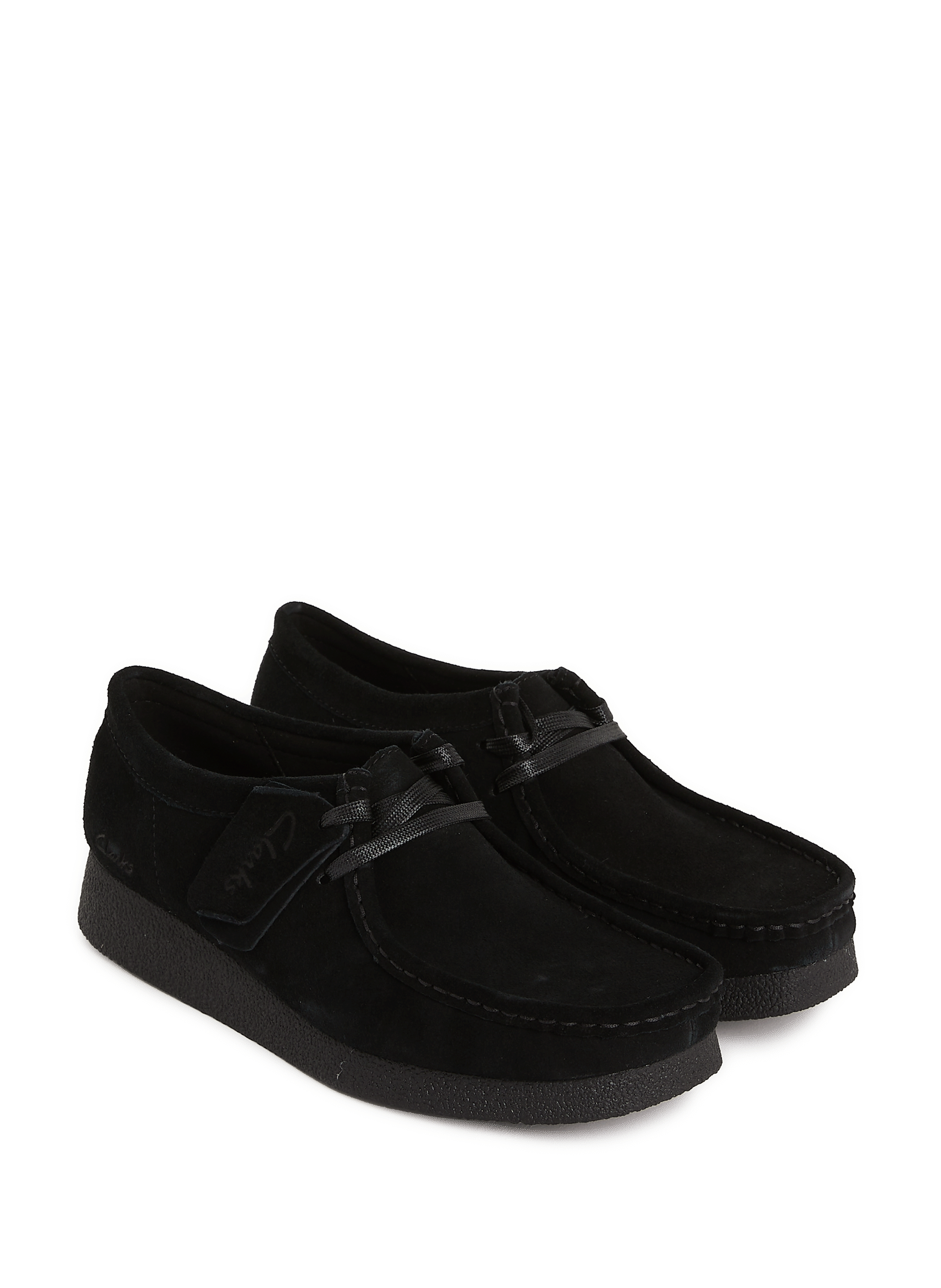 Wallabee suede flat shoes CLARKS Black