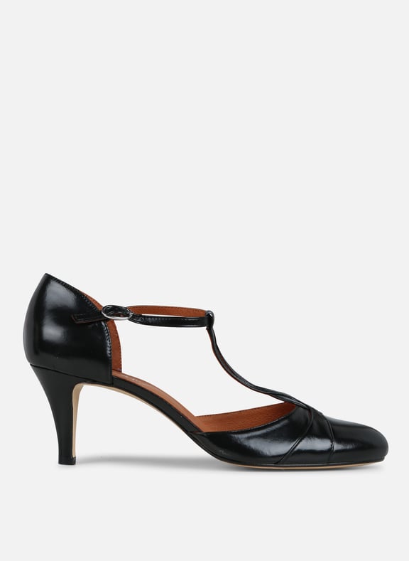 Sandales à talons en cuir vermeil Noir by JONAK JONAK Sandales à talons en cuir vermeil Noir