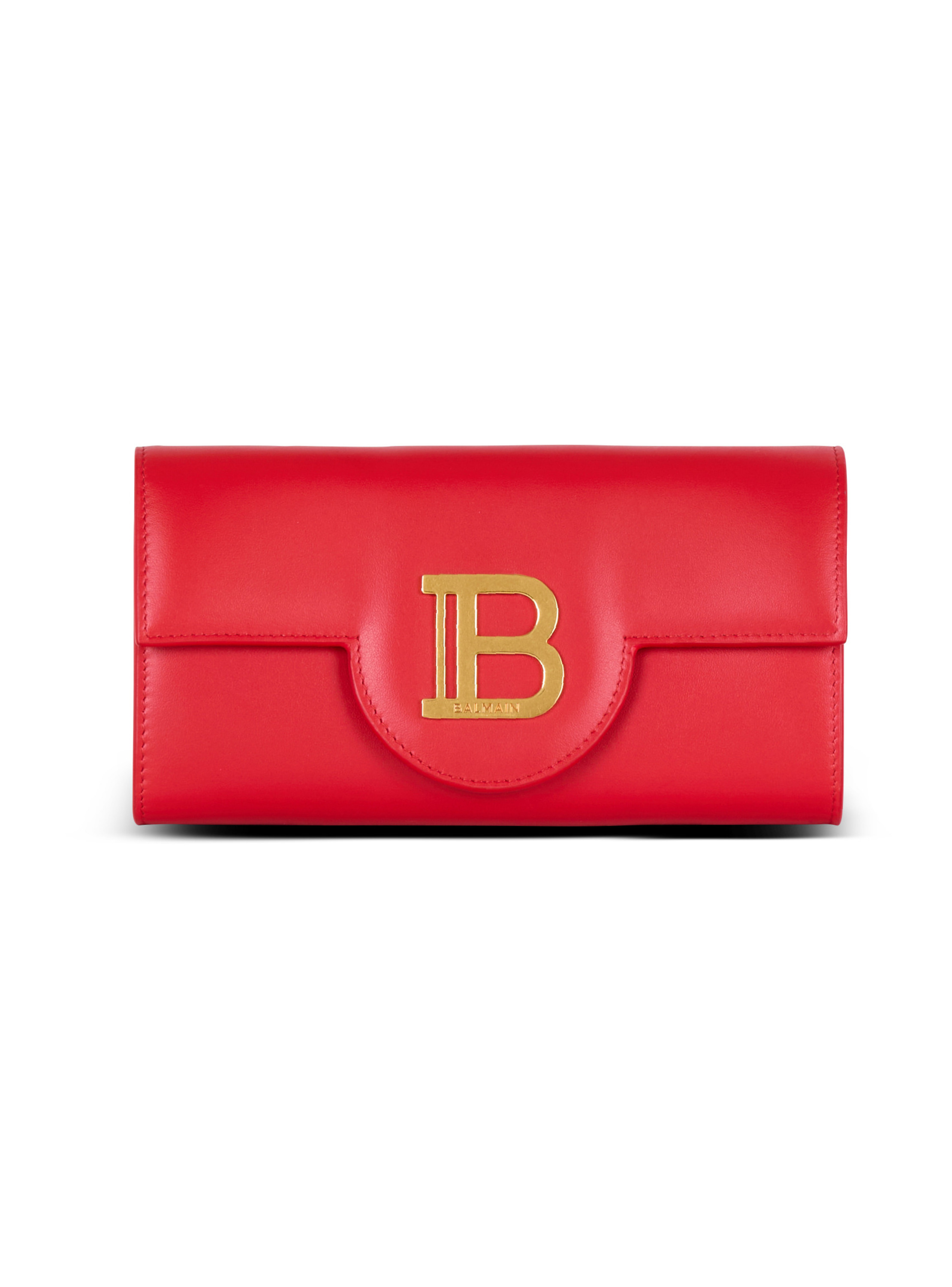 Portefeuille b-buzz en cuir BALMAIN Rouge