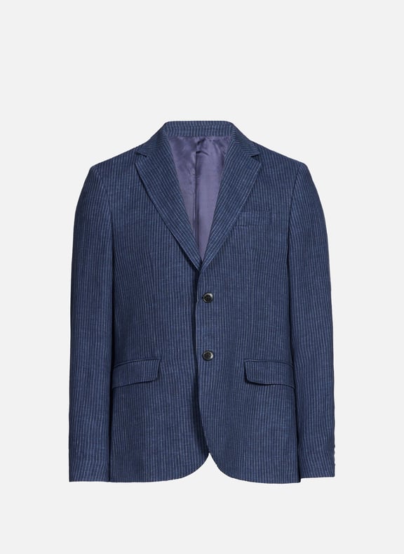 Blazer with fine striped linen Blue by FACONNABLE FACONNABLE Blazer with fine striped linen Blue