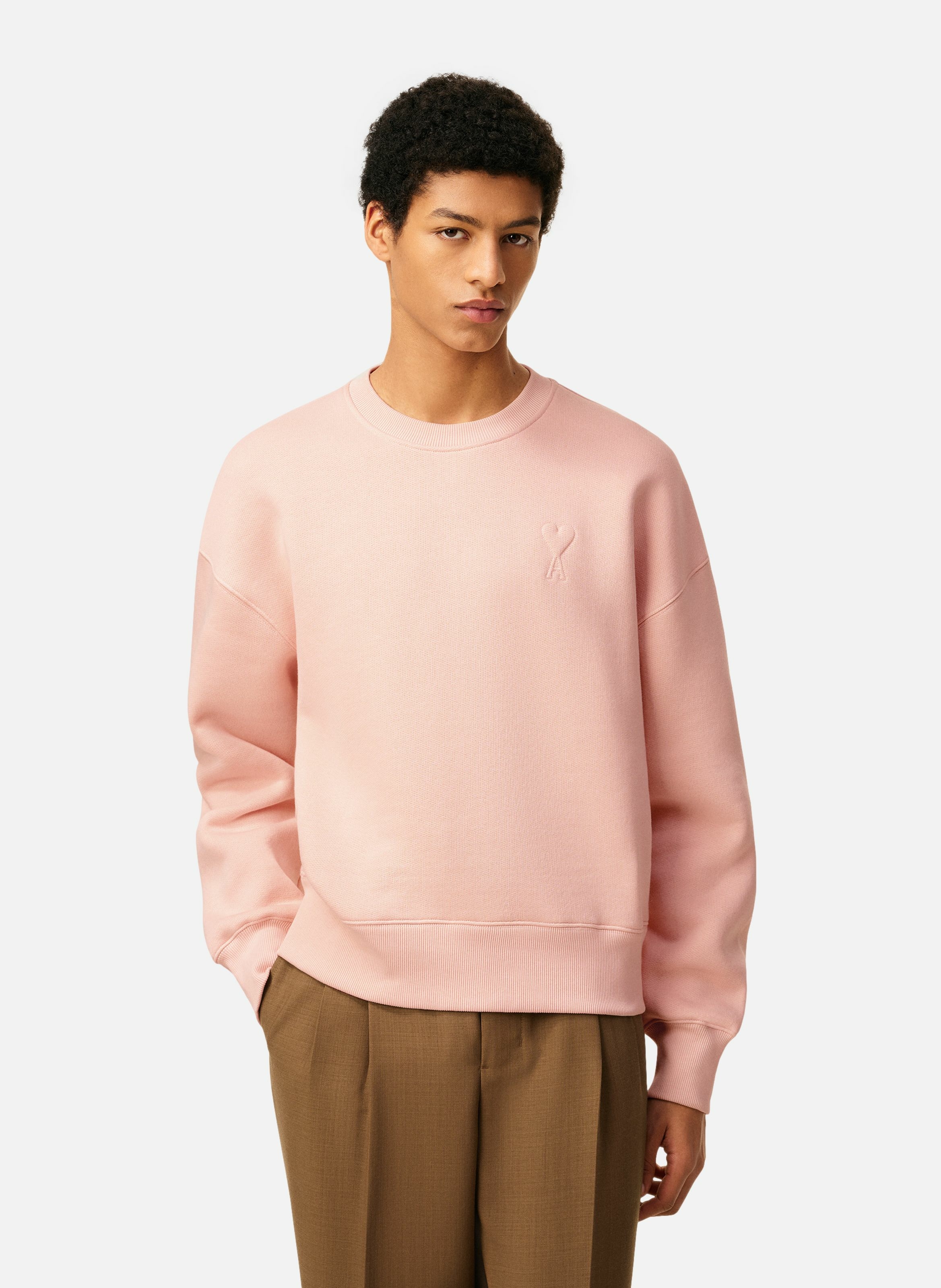 Sweatshirt ami de coeur en coton unisexe AMI PARIS Rose